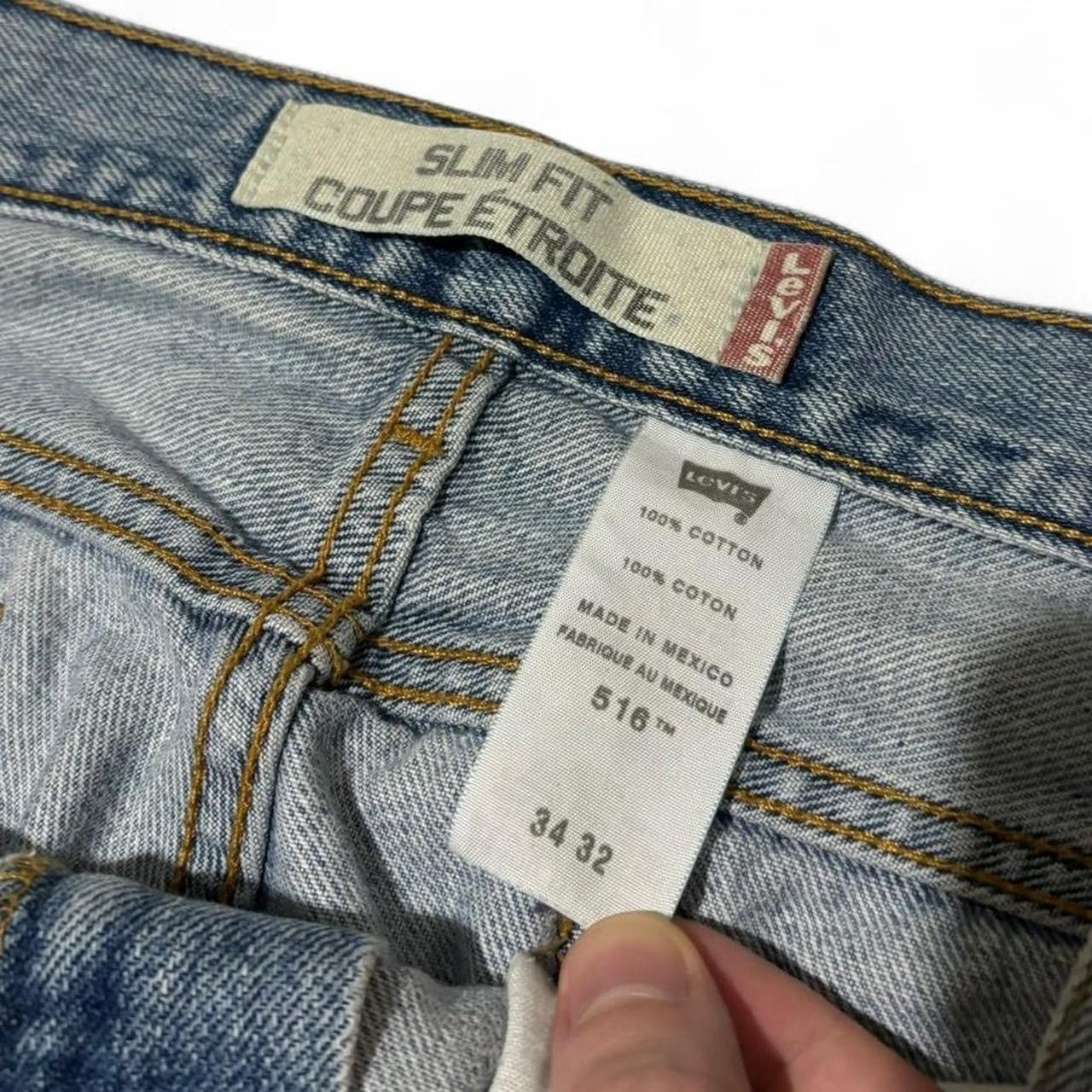 Levi's × Vintage Vintage 00s Levi's 516 Lightwash Blue Denim Jeans Size US 34 / EU 50 - 6 Thumbnail