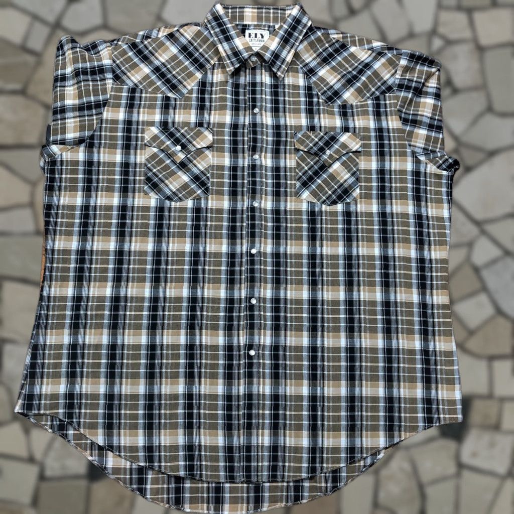 Vintage VINTAGE Ely Cattleman Shirt Men 2XL Brown Plaid Pearl Snap Western Cowboy Casual Workwear Size US XXL / EU 58 / 5 - 1 Thumbnail