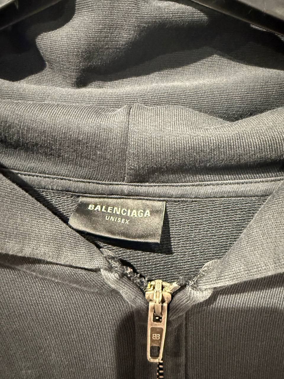 Balenciaga Black Logo Embroidered Cotton Zipped Hoodie Size US L / EU 52-54 / 3 - 4 Thumbnail