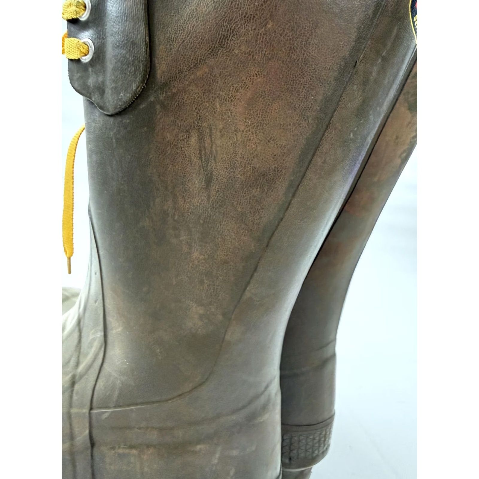Vintage LaCrosse Mens Brown Rubber Lace Up Waterproof Rain Work Boots 12 Mid-Calf Size US 12 / EU 45 - 6 Thumbnail