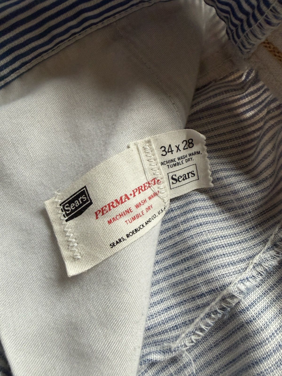 Vintage Vintage 60s Sears Pinstripe Seersucker Trousers Pants Size US 32 / EU 48 - 2 Thumbnail