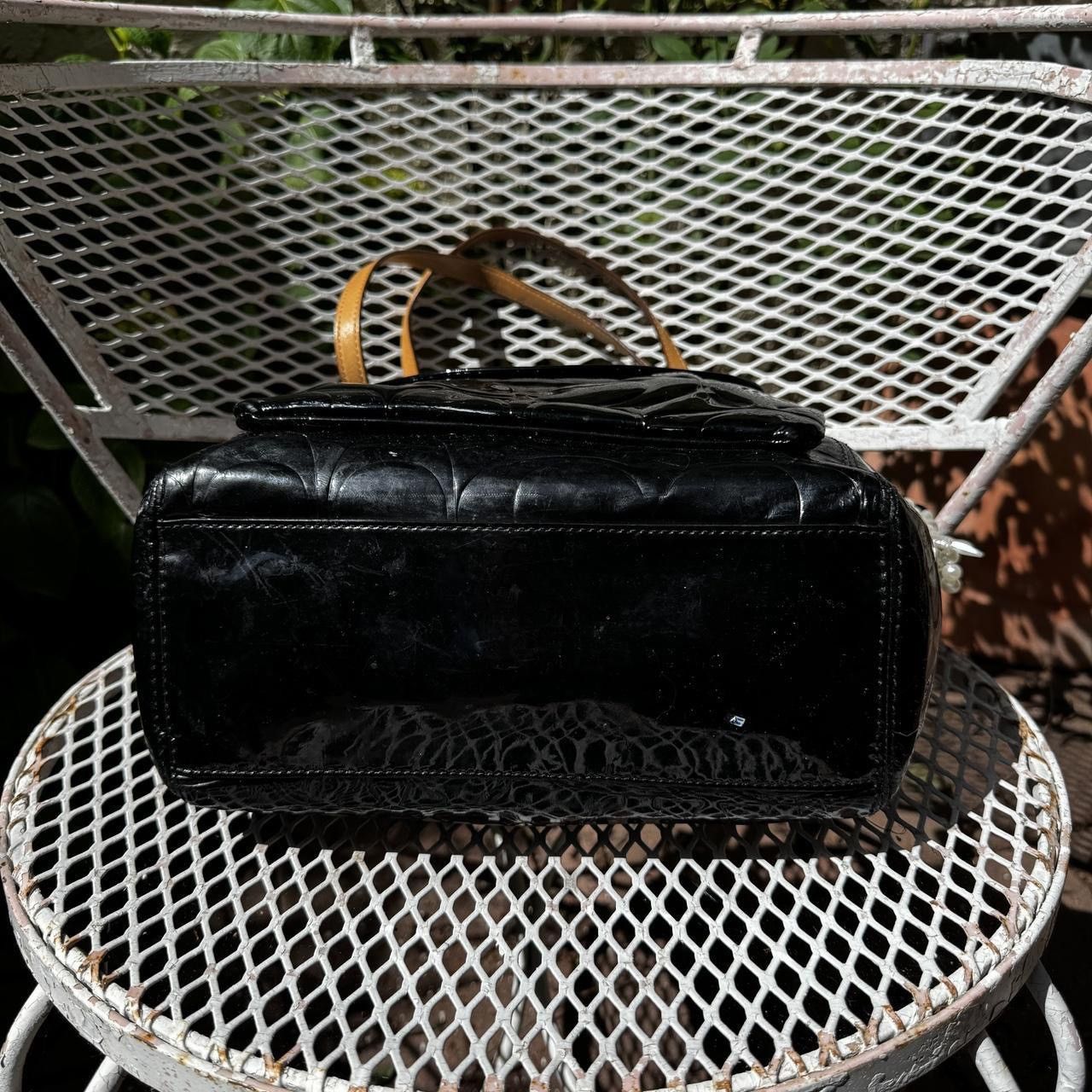 Coach Y2K Coach Black Patent Leather Monogramed Bag Size ONE SIZE - 3 Thumbnail
