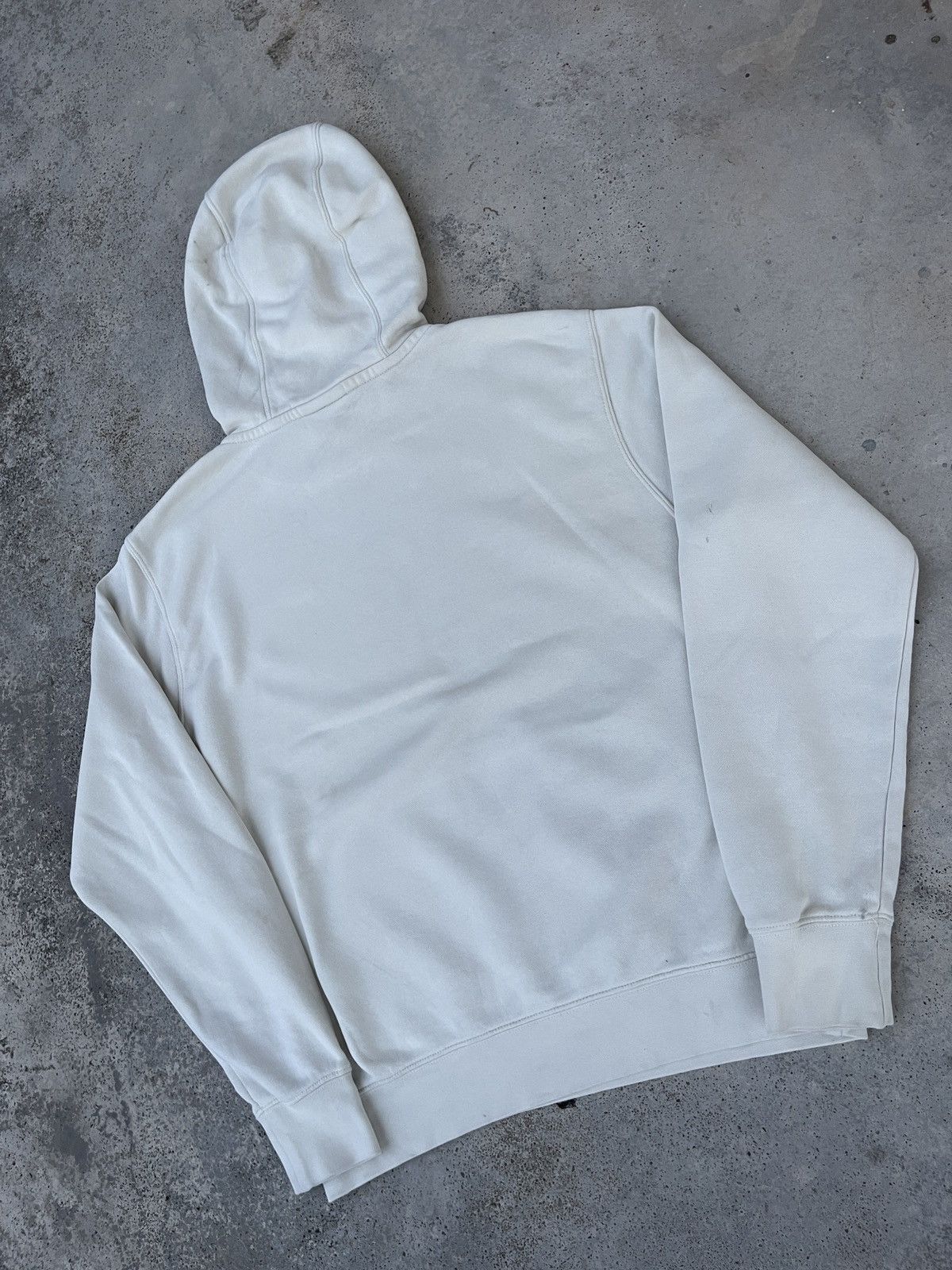 Nike × Vintage Vintage Nike Small Swoosh Cream Pullover Hoodie Size US L / EU 52-54 / 3 - 4 Thumbnail