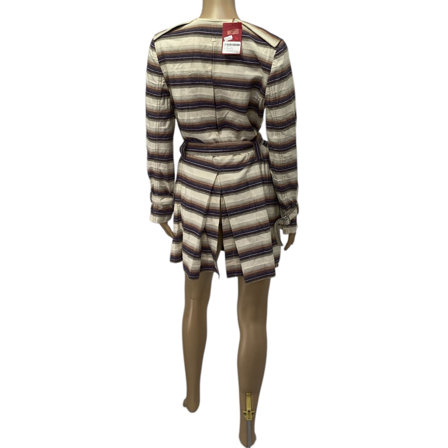 Vivienne Tam Nomad Buddha Striped Cotton Linen Jacket Coat Size S / US 4 / IT 40 - 4 Thumbnail