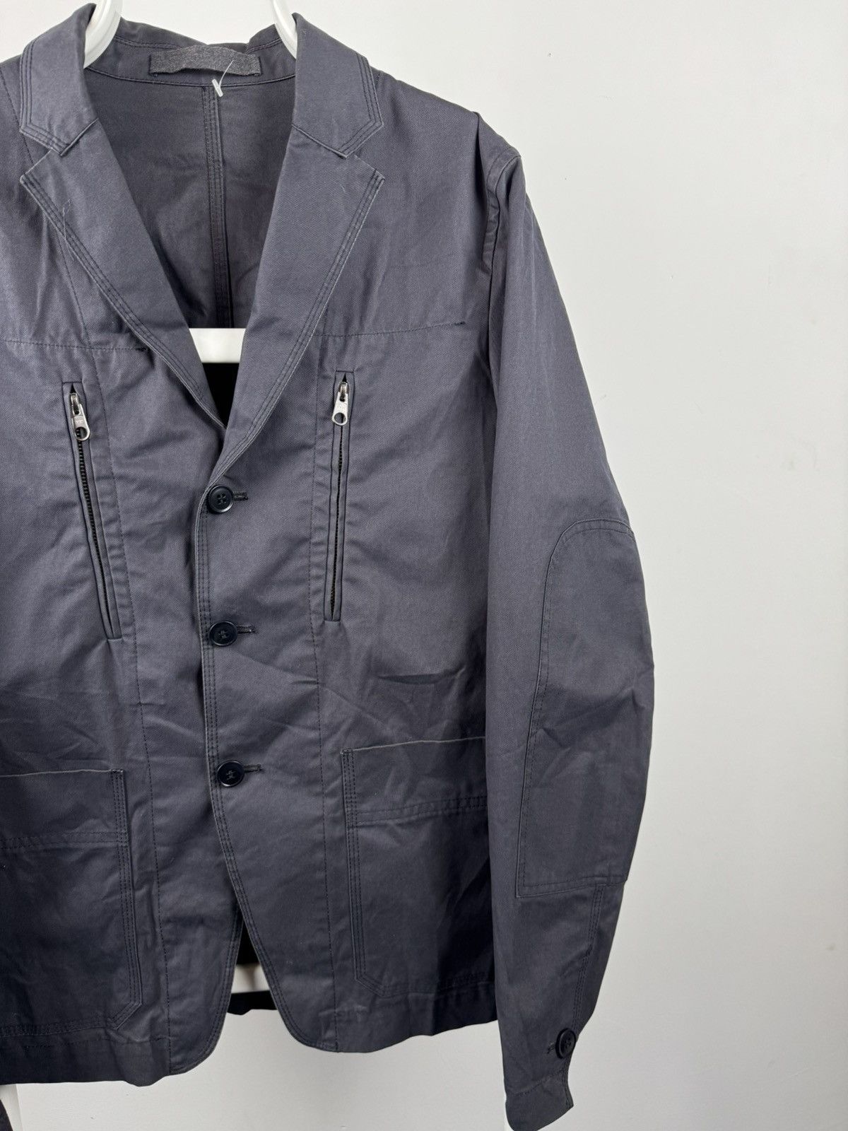 Grifoni Vintage Mauro Grifoni Denim Utility Blazer Made In Italy Size 50R - 3 Thumbnail