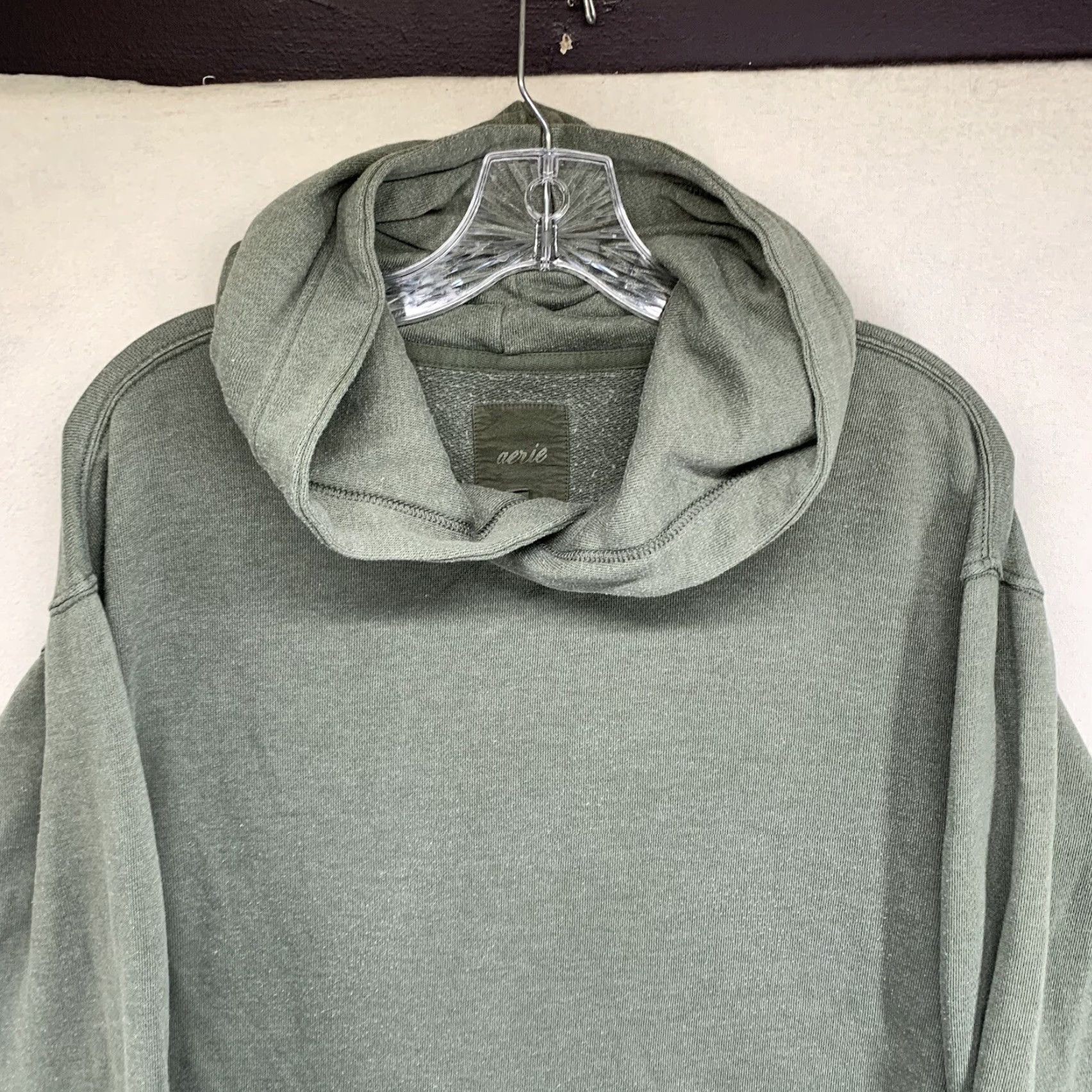 Vintage Aerie Hoodie Olive Green Sweatshirt Size Small Side Ties Size S / US 4 / IT 40 - 3 Thumbnail
