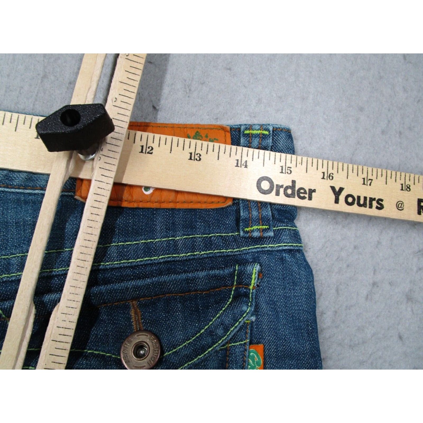 Vintage G Jon Womens 29 Blue Flare Denim Jeans Low Rise Vintage Retro Size 29" - 6 Thumbnail