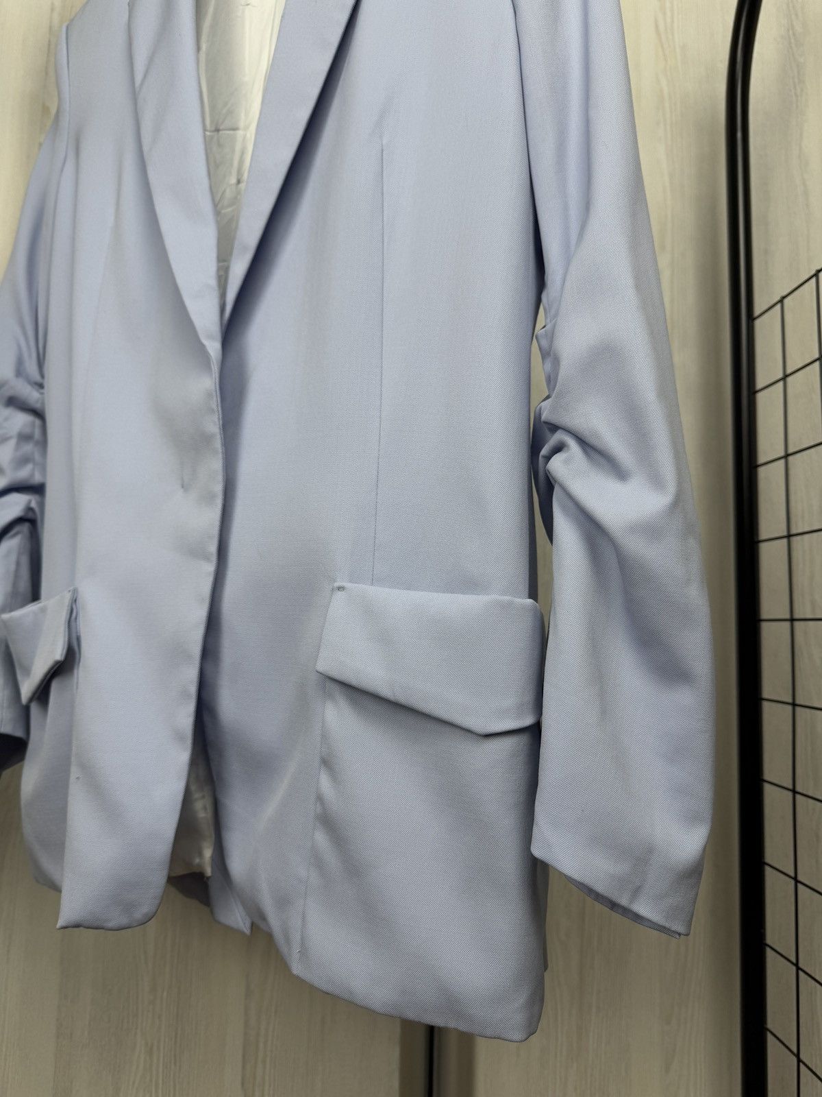 DOROTHEE SCHUMACHER Dorothee Schumacher Blue Stretch-Wool Hidden-Button Blazer Size XS / US 0-2 / IT 36-38 - 6 Thumbnail