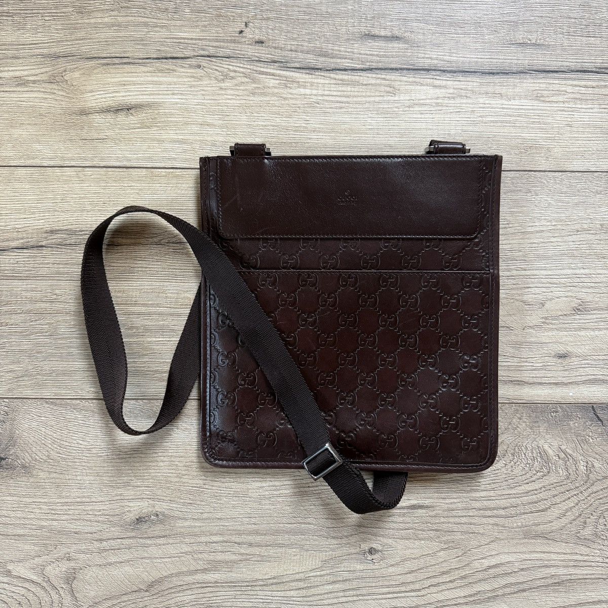 Gucci Gucci Guccissima Crossbody Shoulder Bag Brown Leather Size ONE SIZE - 1 Thumbnail