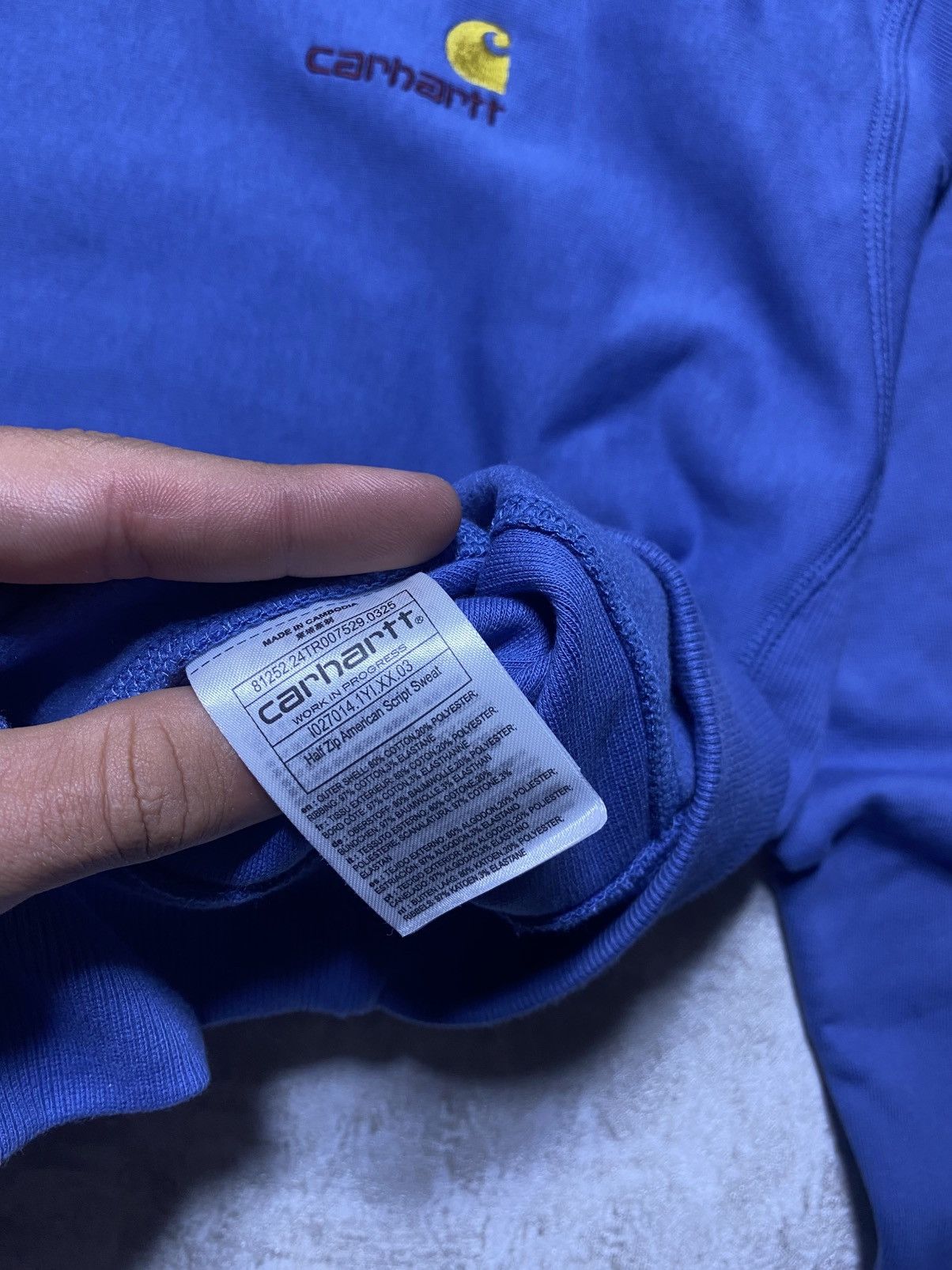 Carhartt Carhartt WIP Quarter-Zip Embroidered Logo Sweatshirt Blue Size US L / EU 52-54 / 3 - 6 Thumbnail