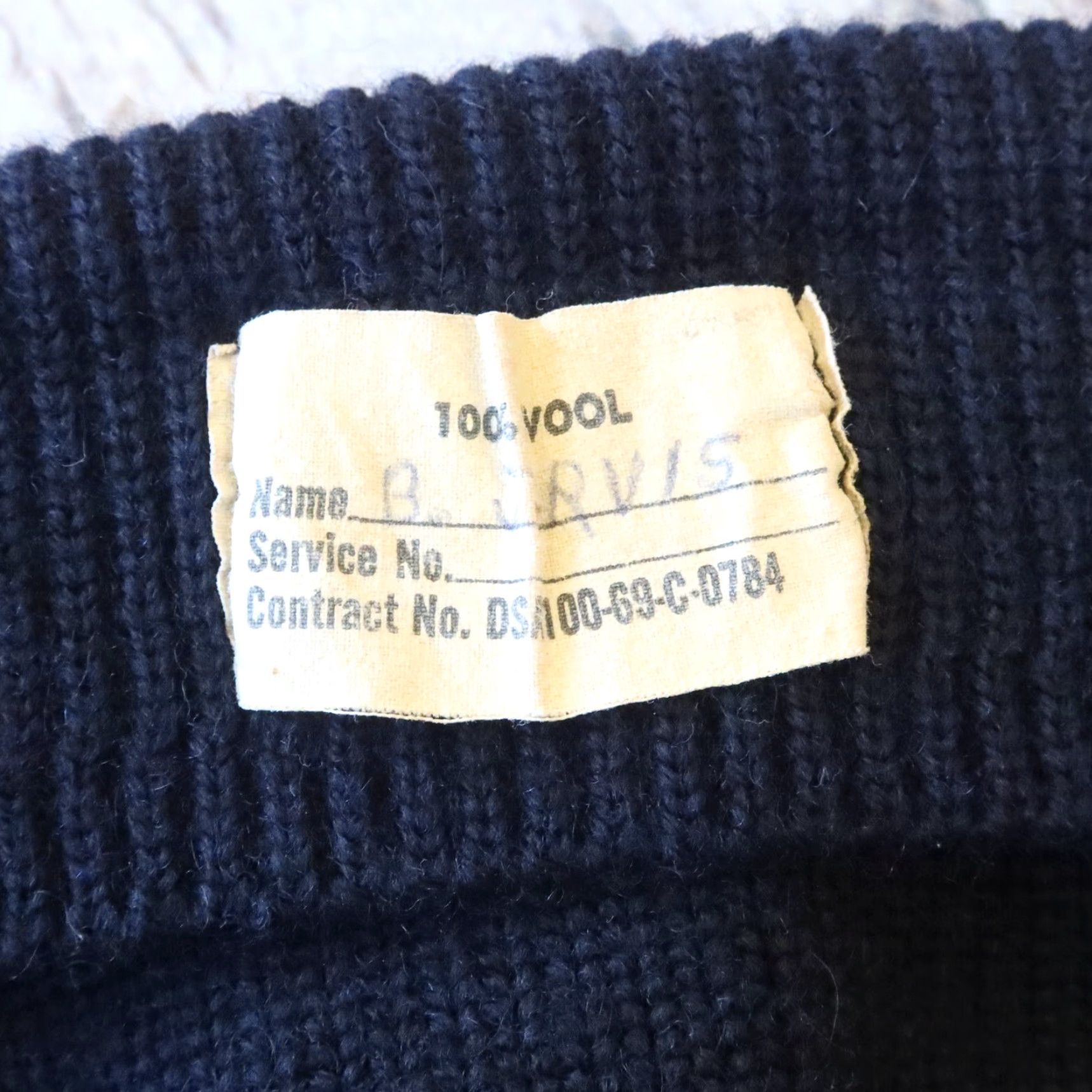 Swatch VINTAGE US Navy Wool Watch Cap Beanie - Men One Size Blue Wool Beanie Navy Cap Vintage Navy Wool Hat Mens Beanie Cap Size ONE SIZE - 7 Thumbnail