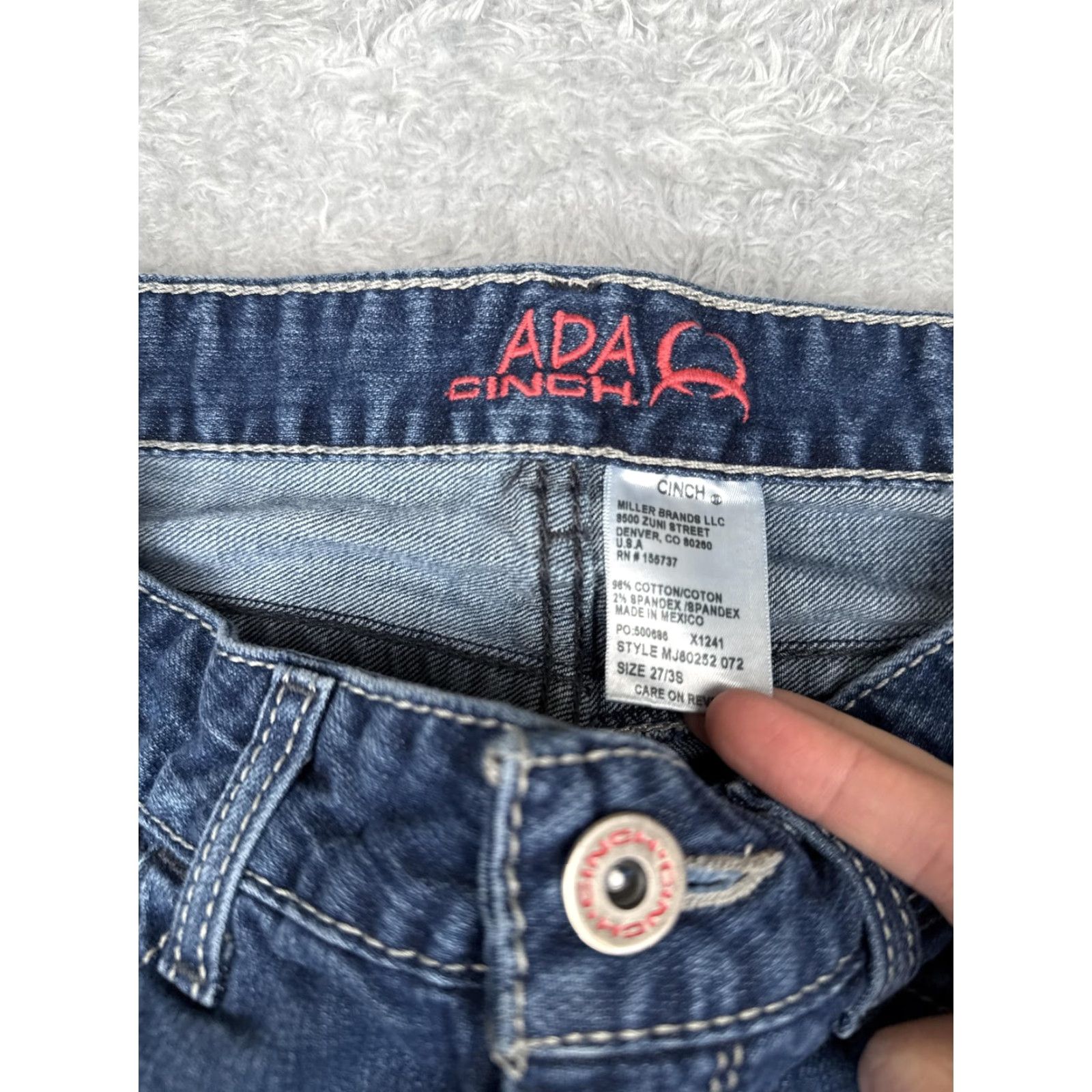 Vintage Cinch Jeans Womens 27x28 Blue Stretch Denim Ada Bootcut Mid Rise Western Cowgirl Size 27" / US 4 / IT 40 - 6 Thumbnail
