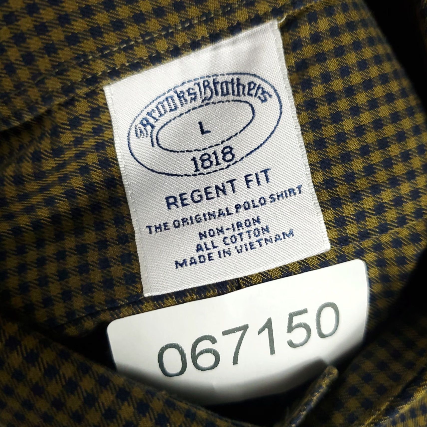Brooks Brothers Brooks Brothers Shirt Mens Large Beige Blue Check Regent Button Up Long Sleeve Size US L / EU 52-54 / 3 - 7 Thumbnail