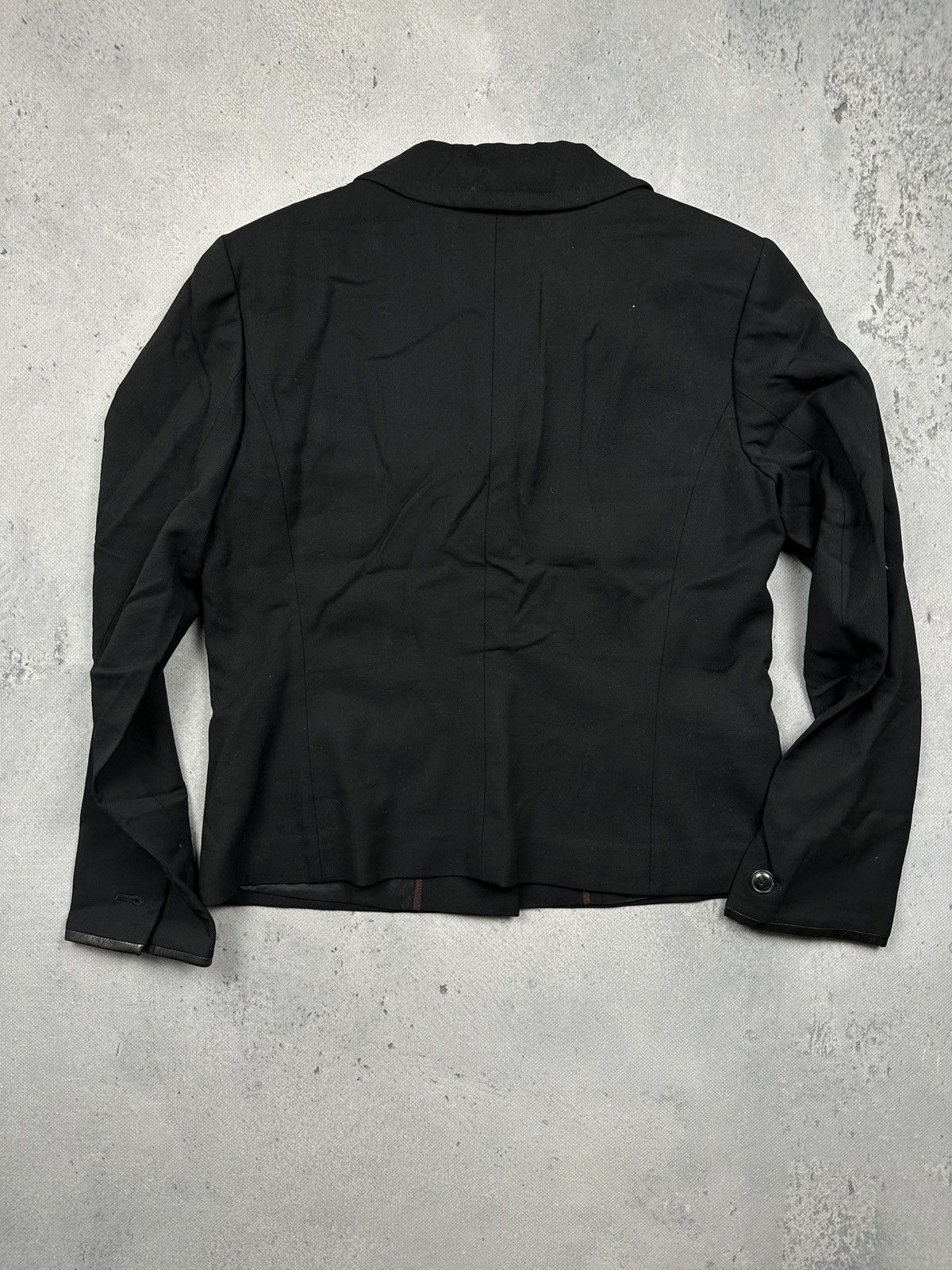 Bogner Rare Vintage Bogner Wool-Blend Tailored Jacket Leather Trim Size L / US 10 / IT 46 - 9 Thumbnail