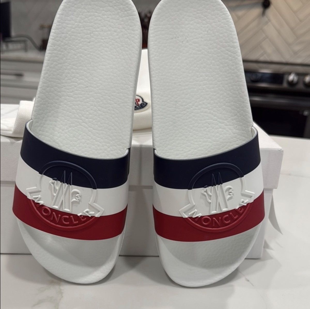 Moncler MONCLER Basile Slide Sandal in White Size US 8 / EU 41 - 1 Thumbnail