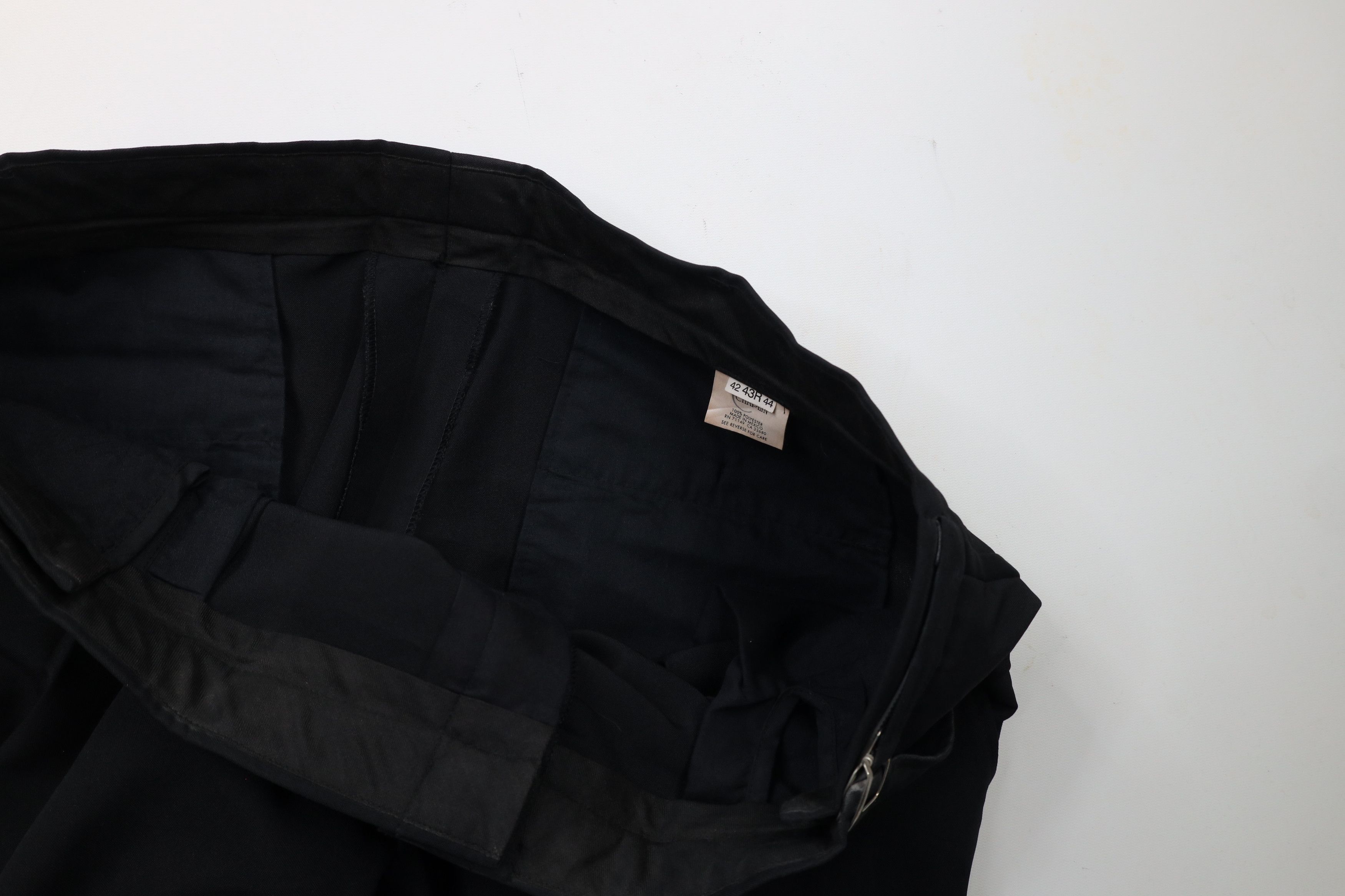 Vintage Vintage 90s Satin Striped Buckle Waist Tuxedo Pants Black Size US 44 / EU 60 - 6 Thumbnail