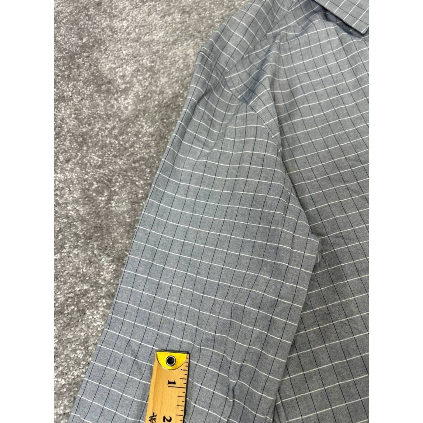 Theory Theory Shirt Mens Large Gray White Cotton Button Up Shirt Size US L / EU 52-54 / 3 - 7 Thumbnail