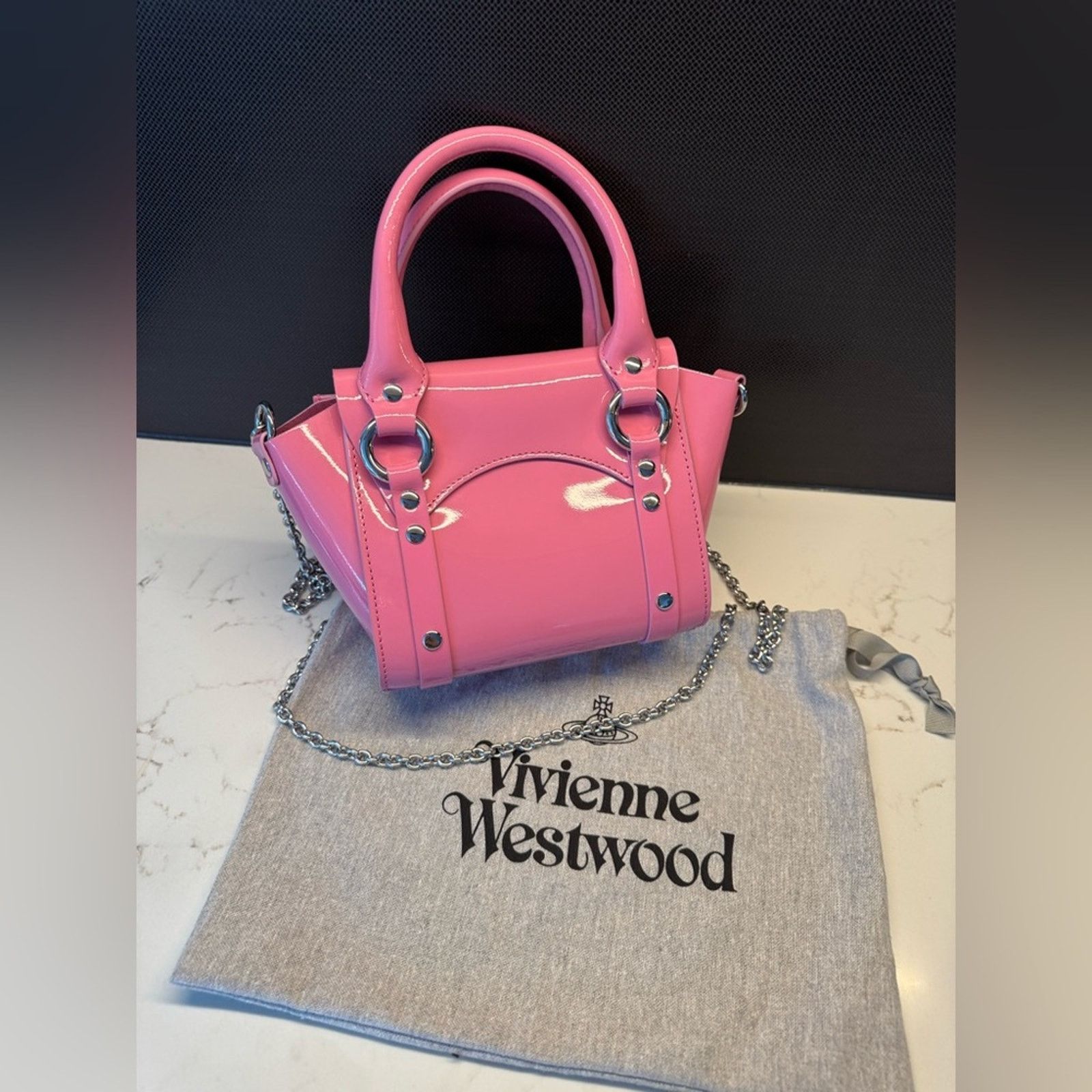 Vivienne Westwood VIVIENNE WESTWOOD Pink Mini Betty Chain Bag crossbody patent Size ONE SIZE - 7 Thumbnail