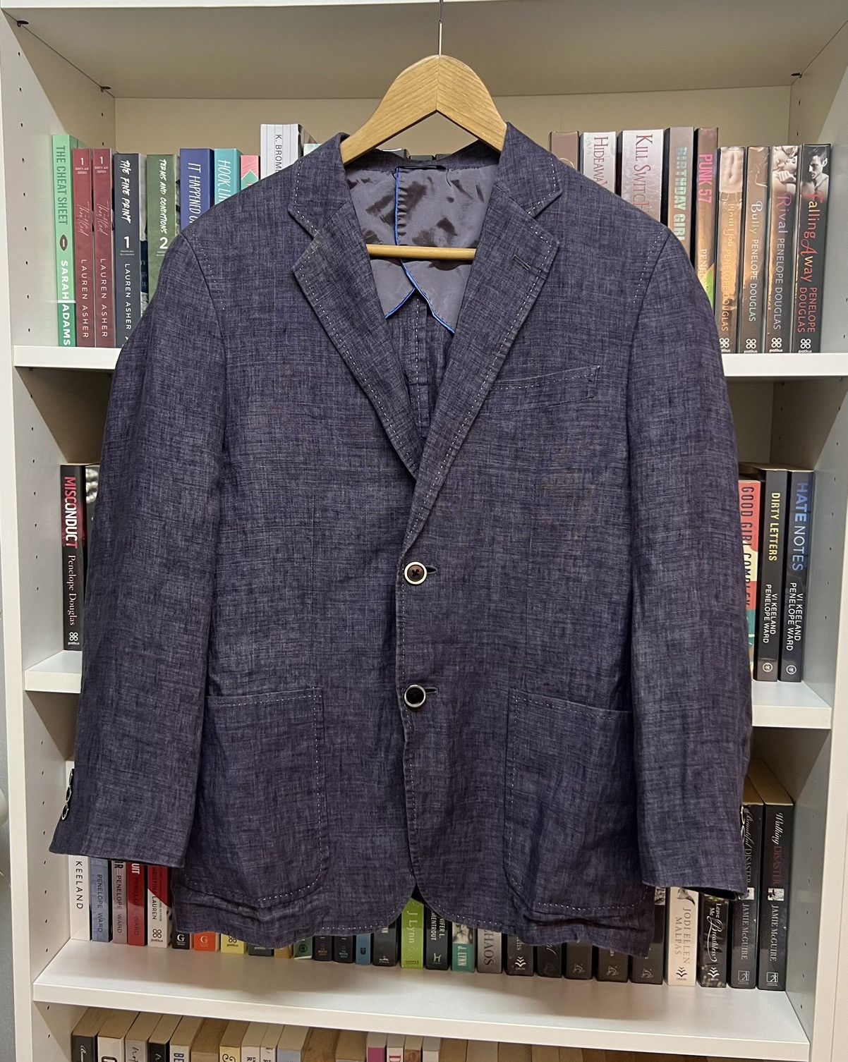 image of Lanvin Collection Linen Jacket in Purple, Men's (Size Small)