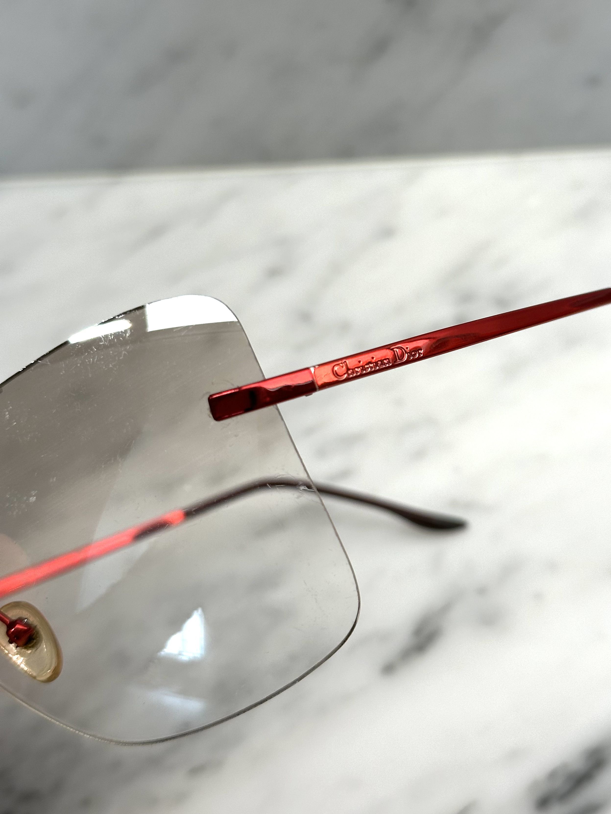 Dior Dior 47 Red Transparent Sunglasses Size ONE SIZE - 5 Thumbnail