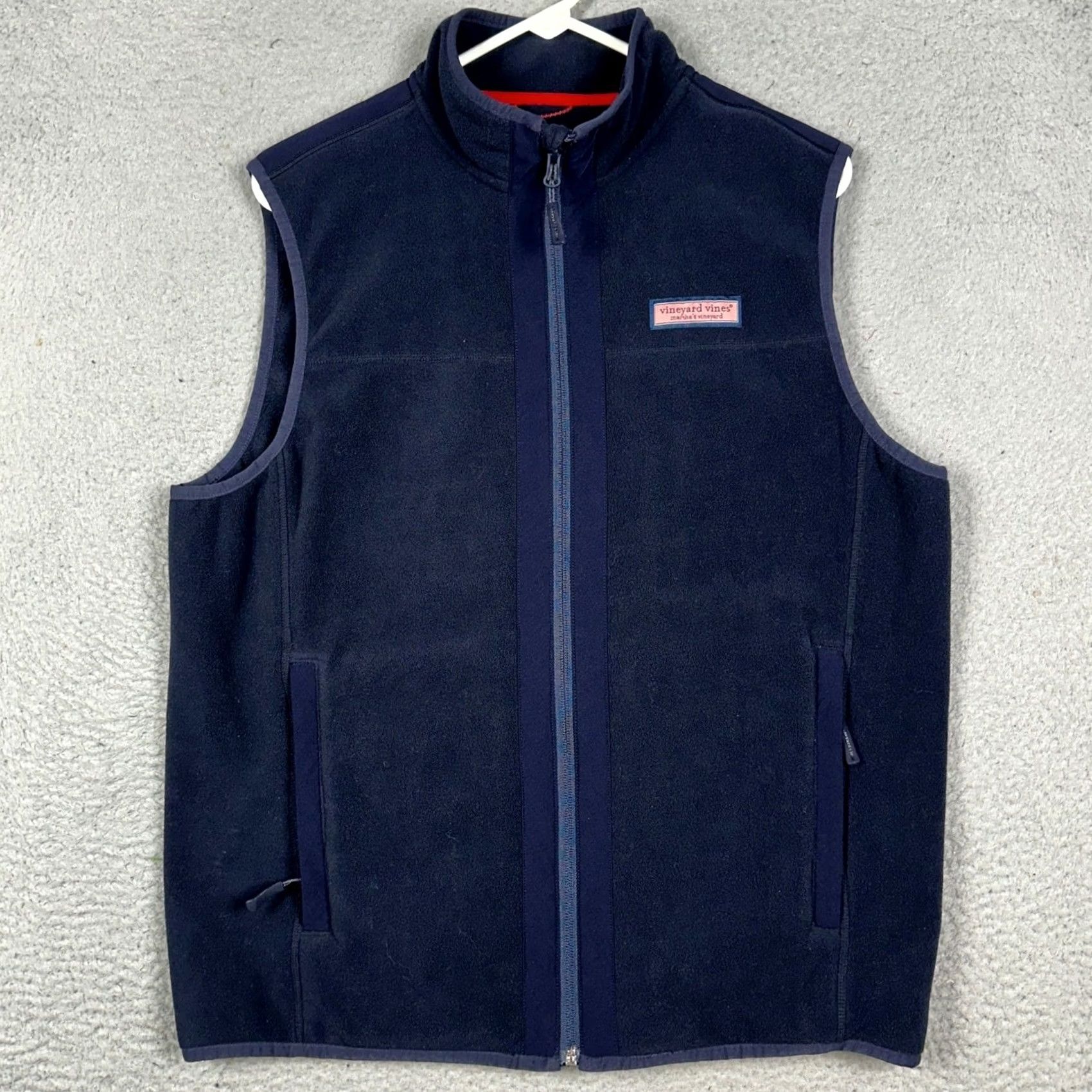Vineyard Vines Vineyard Vines Fleece Vest Mens M Navy Blue Full Zip Pockets Logo Zipper Vest" Size US M / EU 48-50 / 2 - 3 Thumbnail
