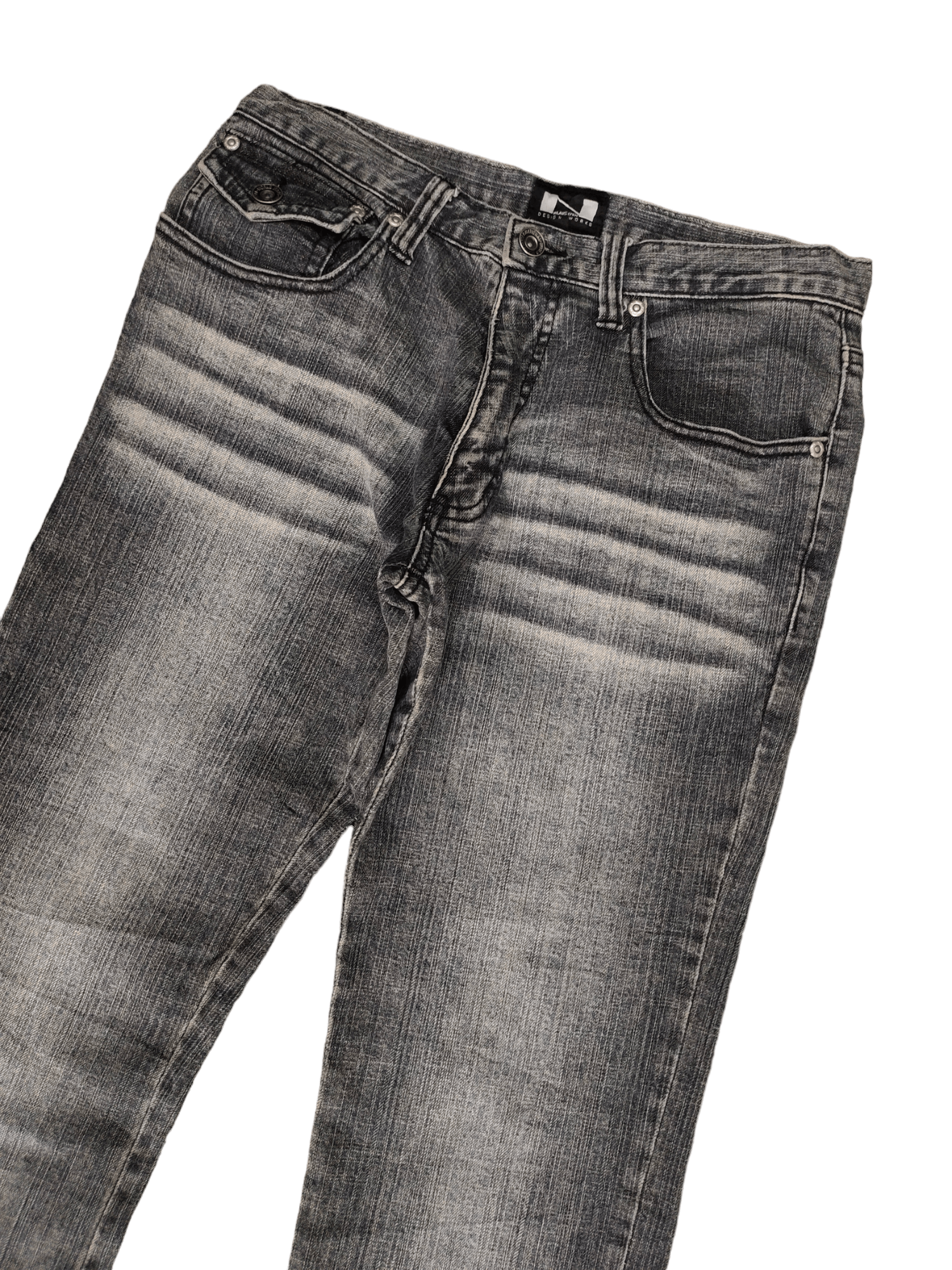 If Six Was Nine Flare Jeans Nylaus Distress Faded Boot Cut Y2k Mudmax Size US 29 - 4 Thumbnail