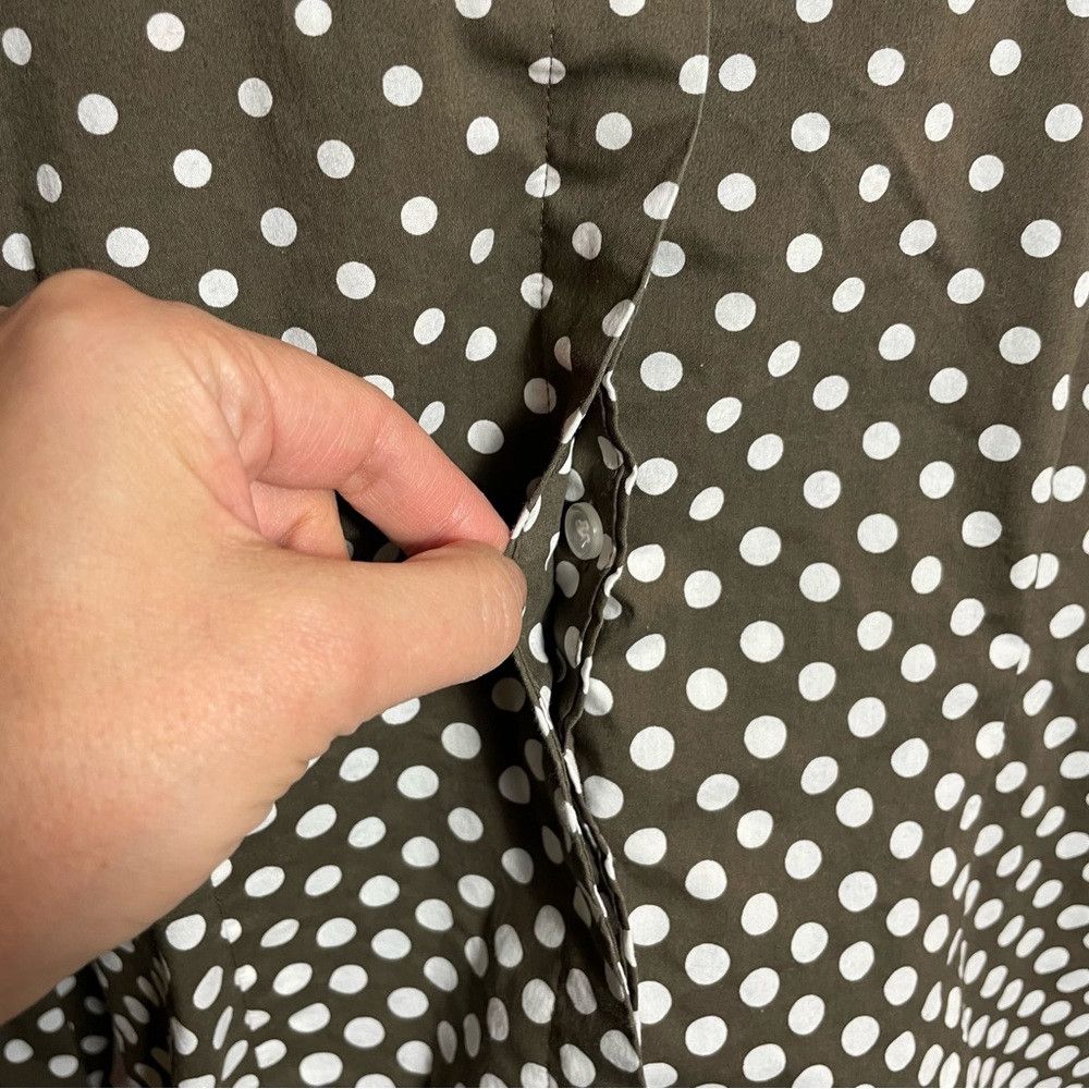 Chicos Chico's Polka Dot Floral Cotton Blend Long Sleeve Button Sh Size L / US 10 / IT 46 - 7 Thumbnail