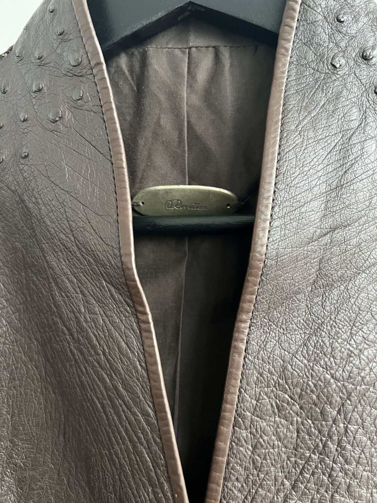 Revillon AW03 Ostrich-Leather Jacket Size XXS / US 00 / IT 34 - 6 Thumbnail