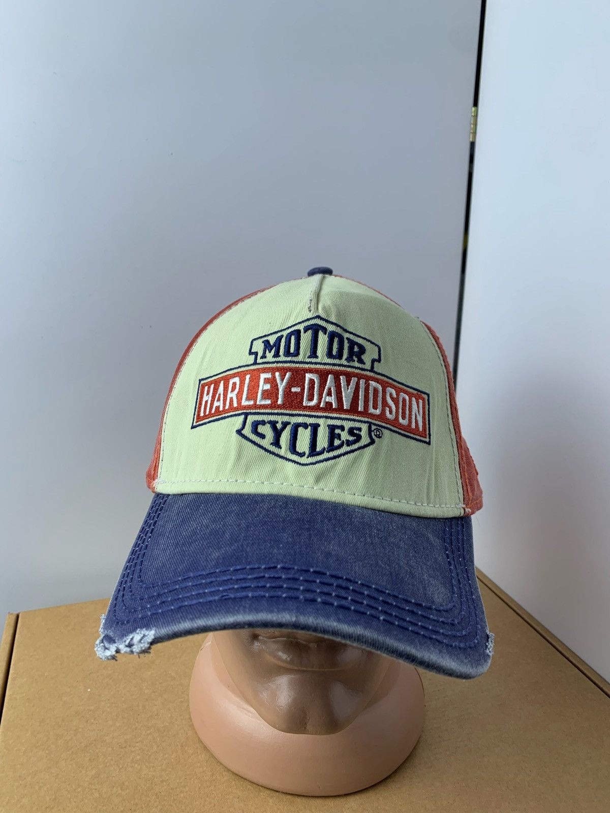 Harley Davidson × Vintage Vintage Harley Davidson cap Moto rare distressed Size ONE SIZE - 1 Thumbnail