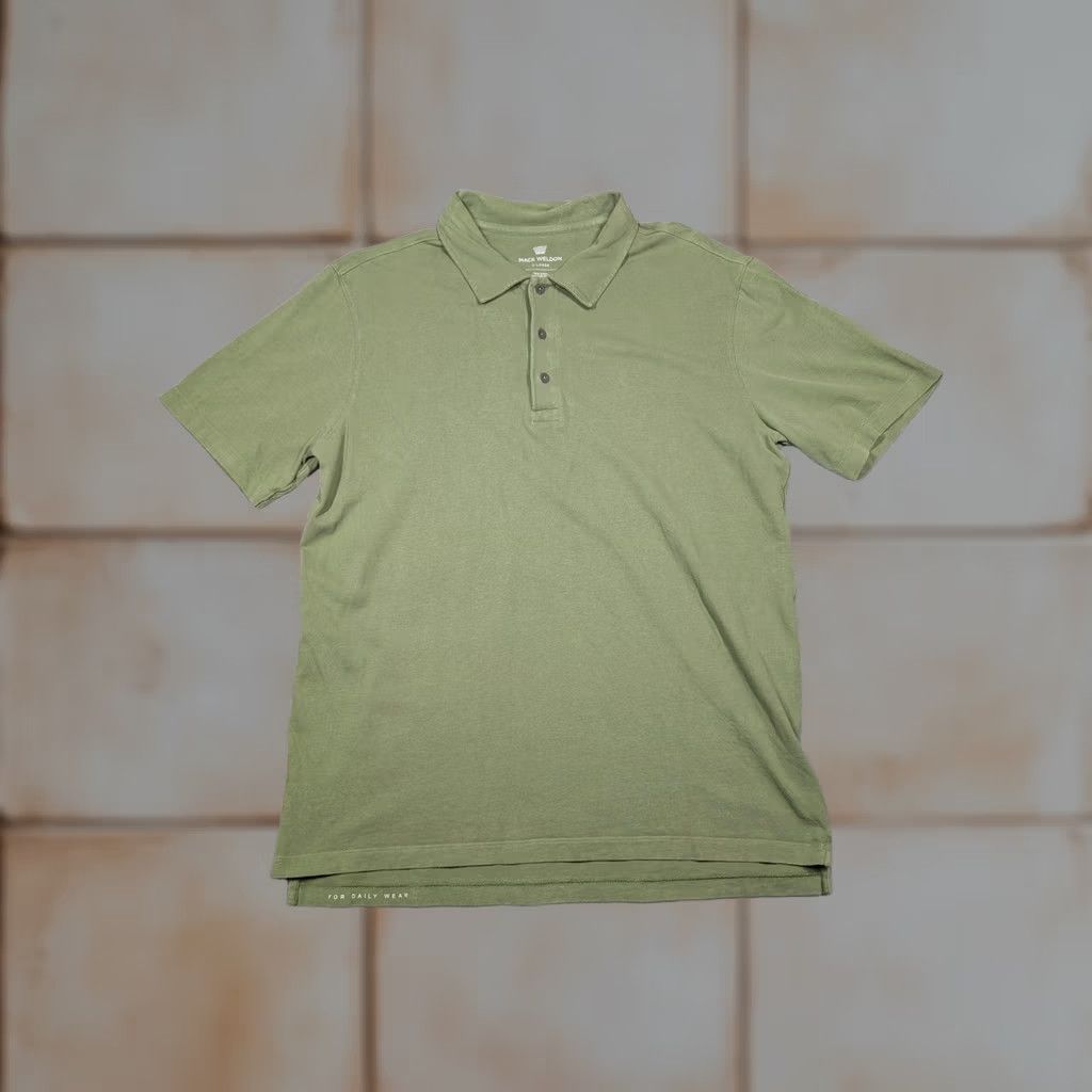 Vintage Mack Weldon Polo Shirt Mens XL Green Solid 100% Cotton Knit Casual Short Sleeve Size US XL / EU 56 / 4 - 1 Thumbnail