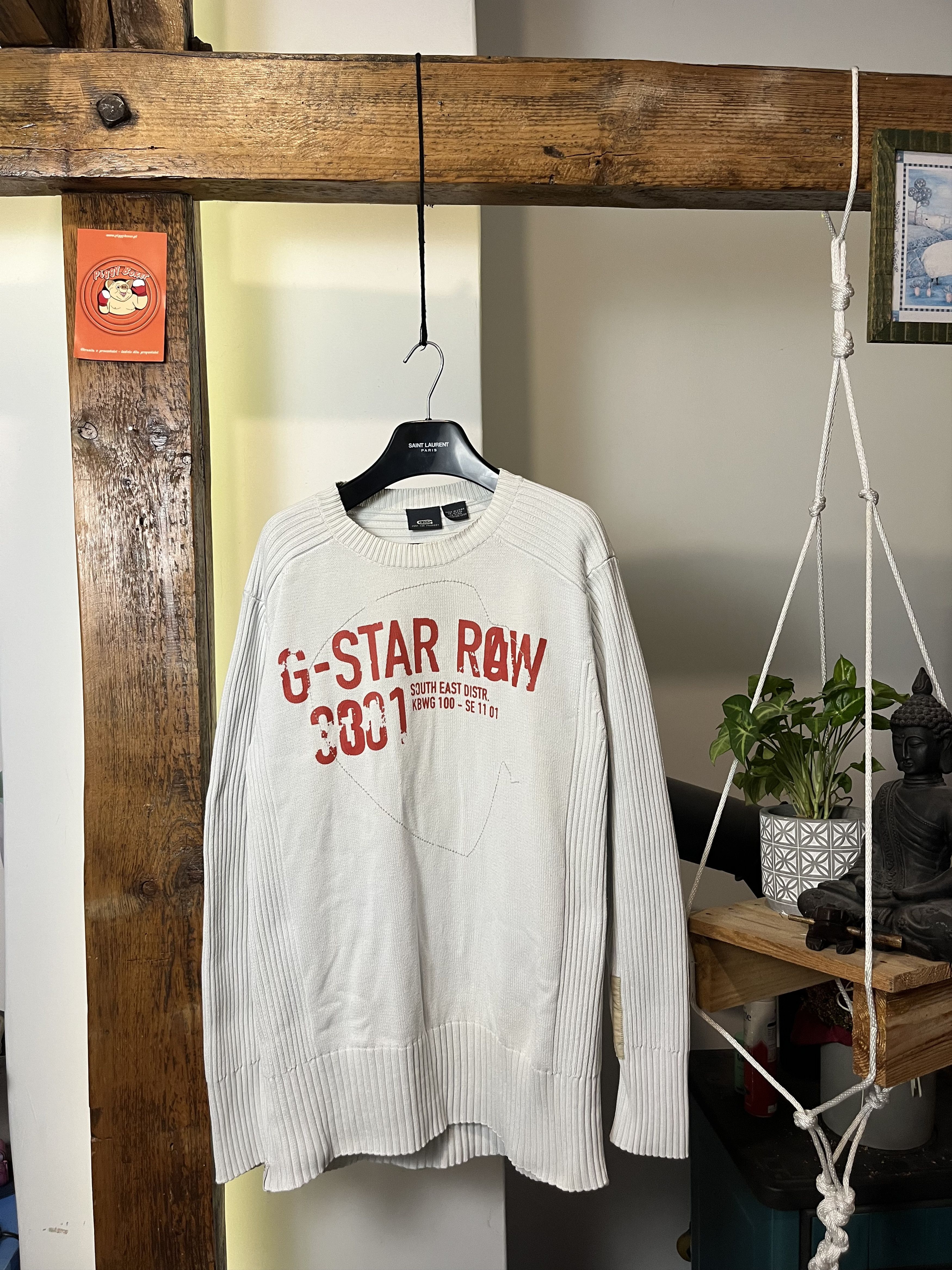 Vintage G Star Raw Big Logo Knitted Avant Garde Sweater Y2K