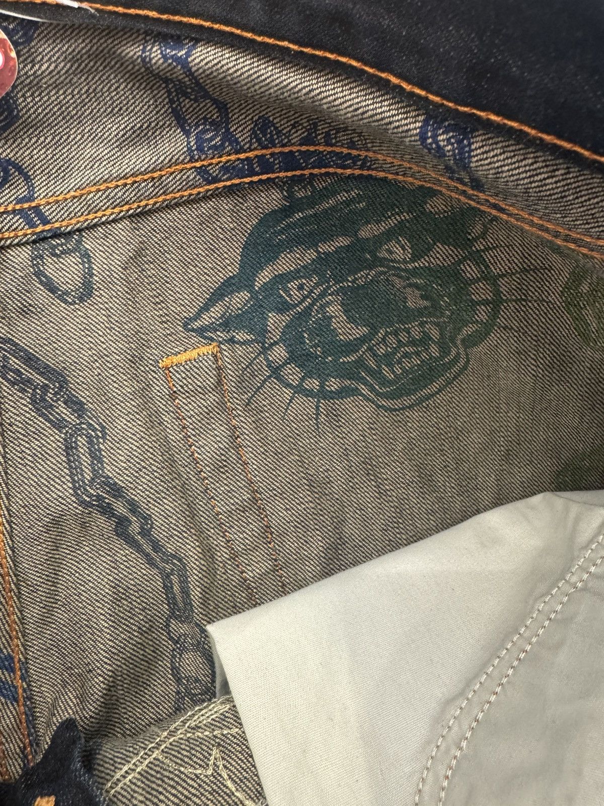 Christian Audigier Audigier Golden Embroidery Denim Short (32) Size US 32 / EU 48 - 5 Thumbnail