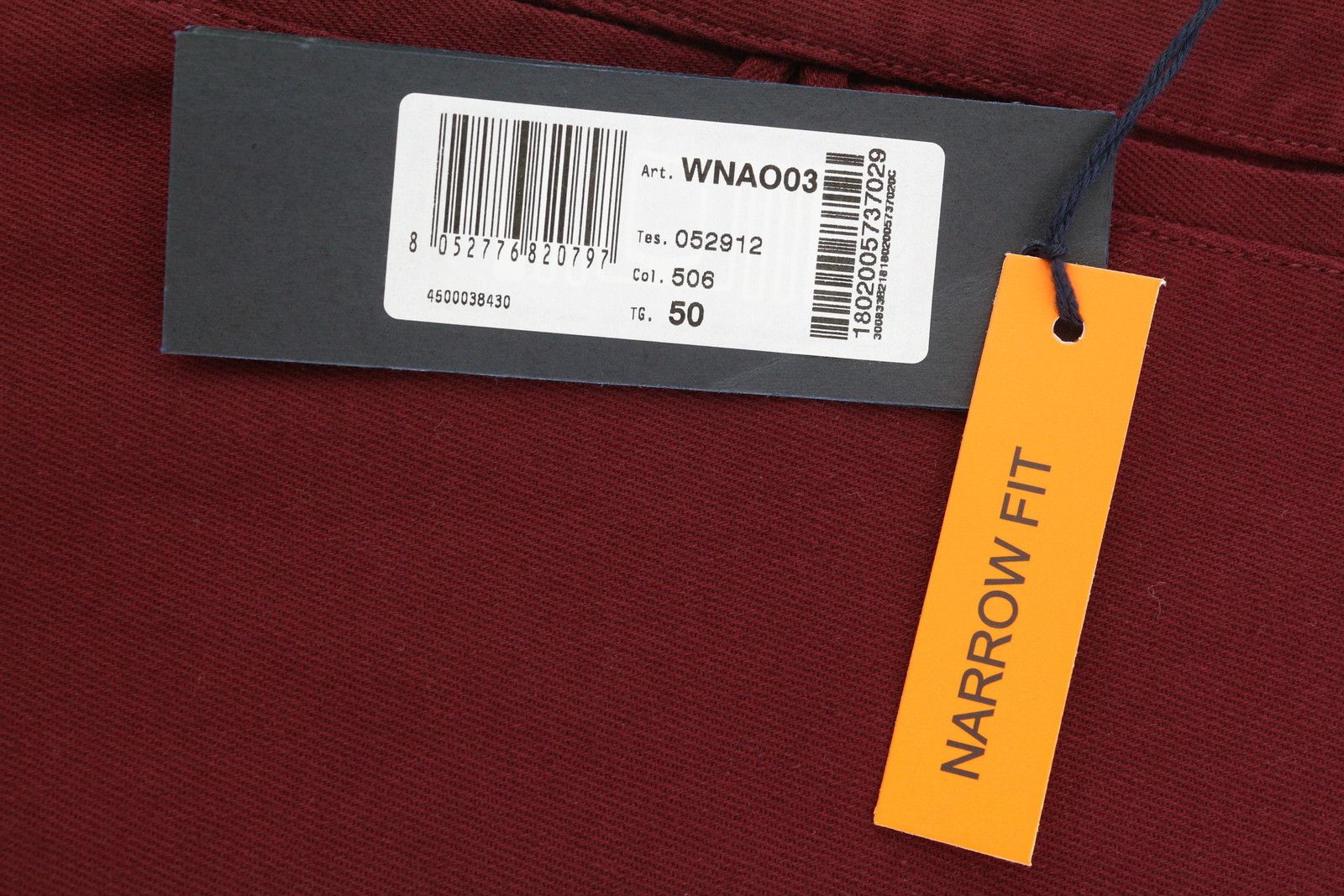 Harmont & Blaine 50 W36 Burgundy Narrow Zip Fly Chino Trousers 89121 Size US 36 / EU 52 - 7 Thumbnail