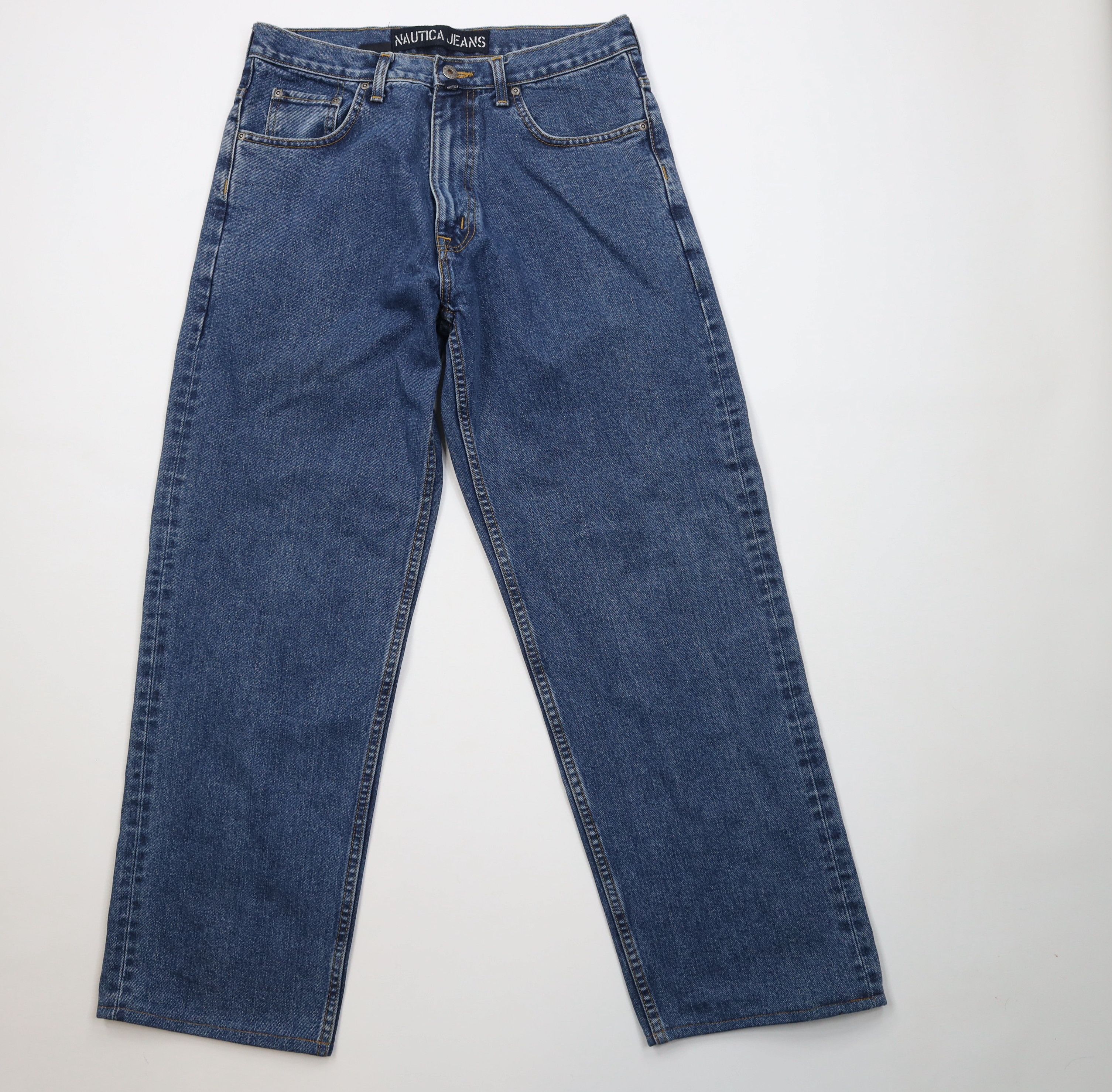 Nautica Vintage 90s Y2K Nautica Wide Leg Denim Jeans Blue Cotton Size US 32 / EU 48 - 1 Thumbnail