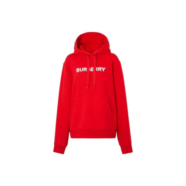Burberry Burberry Red Logo Print Hoodie for Women 0079 Size XS / US 0-2 / IT 36-38 - 1 Thumbnail