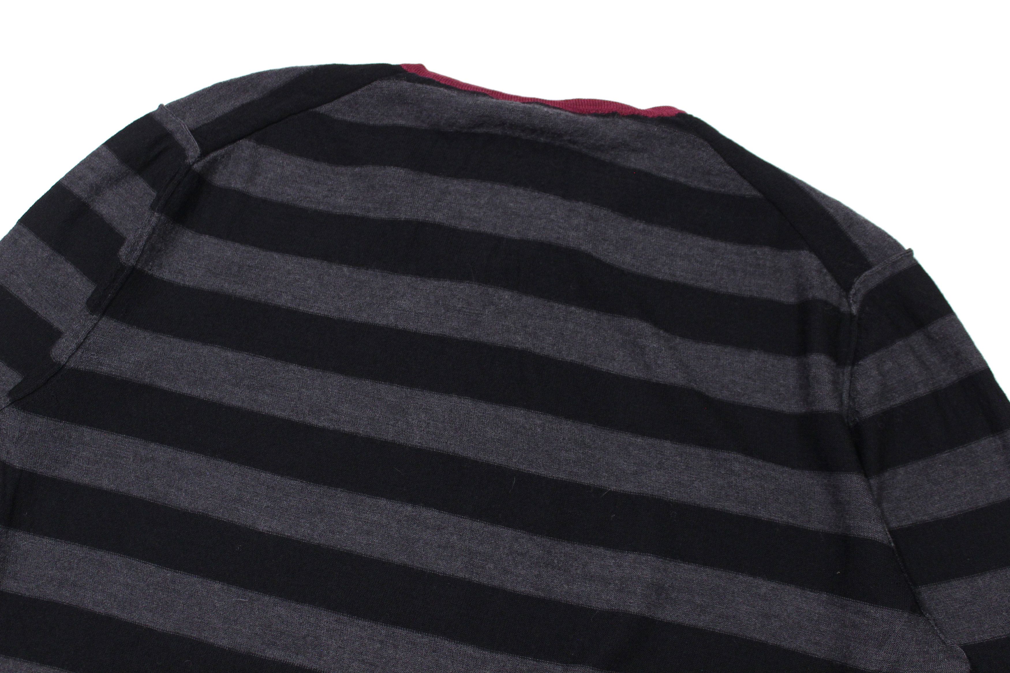 Sonia Rykiel Homme Wool Striped V Neck Sweater Size US M / EU 48-50 / 2 - 4 Thumbnail