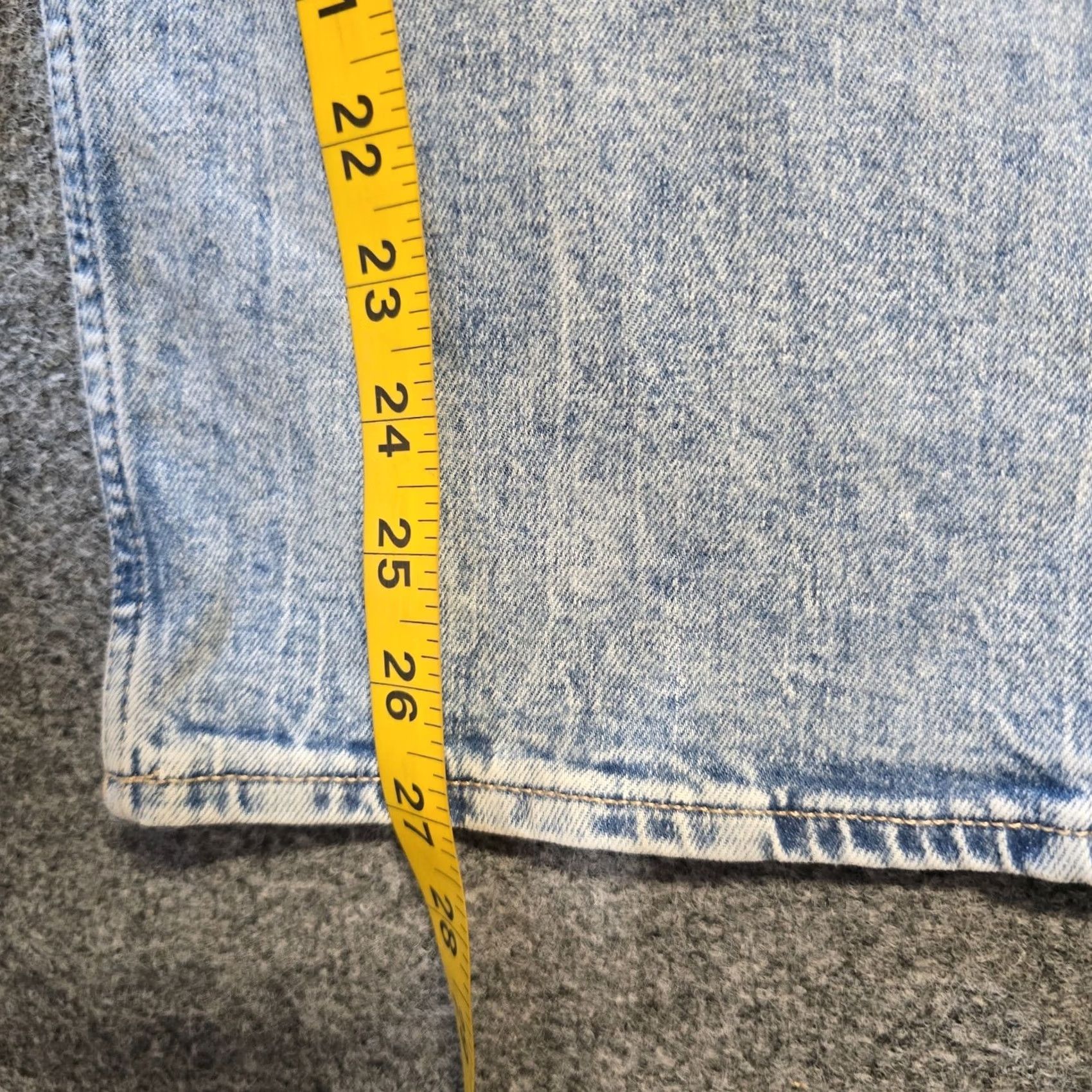 Gap GAP Jeans Women Size 18 Blue Low Rise Straight Crop Distressed Light Wash Casual Jeans - 5-Pocket Denim Inseam 27 in Size 40" / US 18 - 7 Thumbnail
