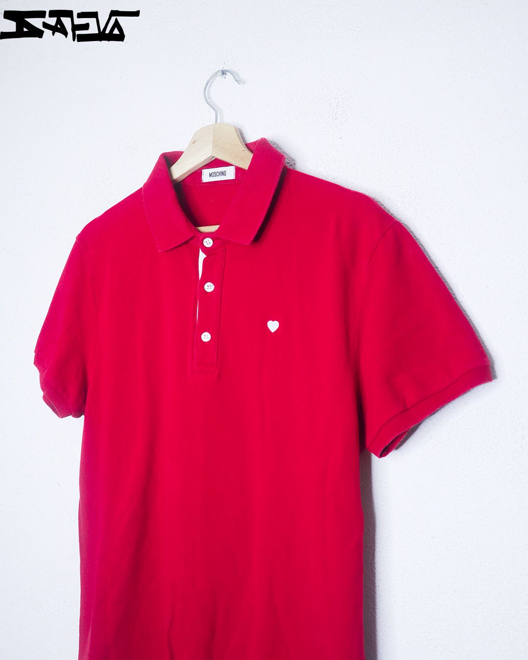 Moschino Moschino Vintage Red Polo Heart Size US XL / EU 56 / 4 - 1 Thumbnail