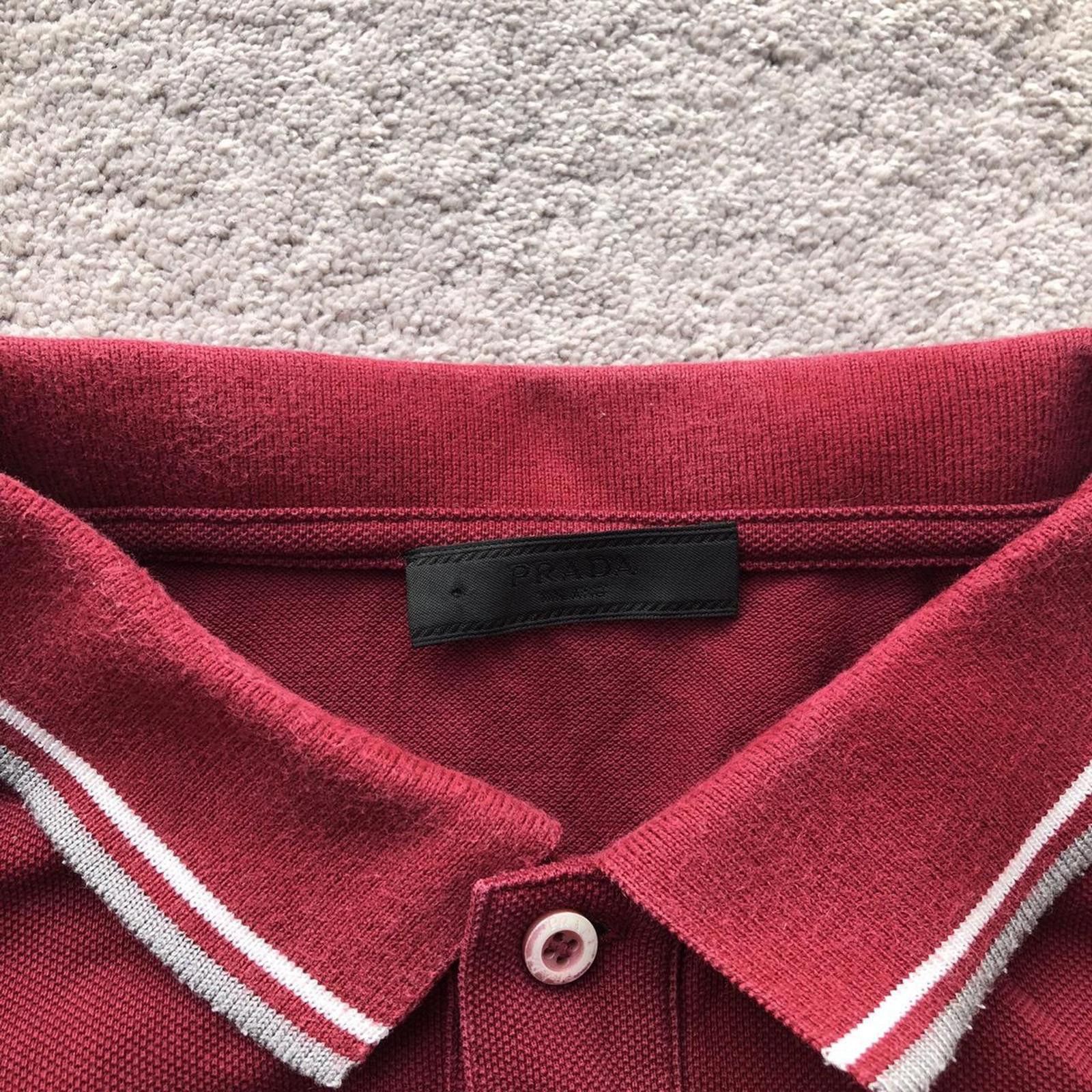 Prada Prada Tonal Red Tab Polo Shirt Size US XL / EU 56 / 4 - 3 Thumbnail