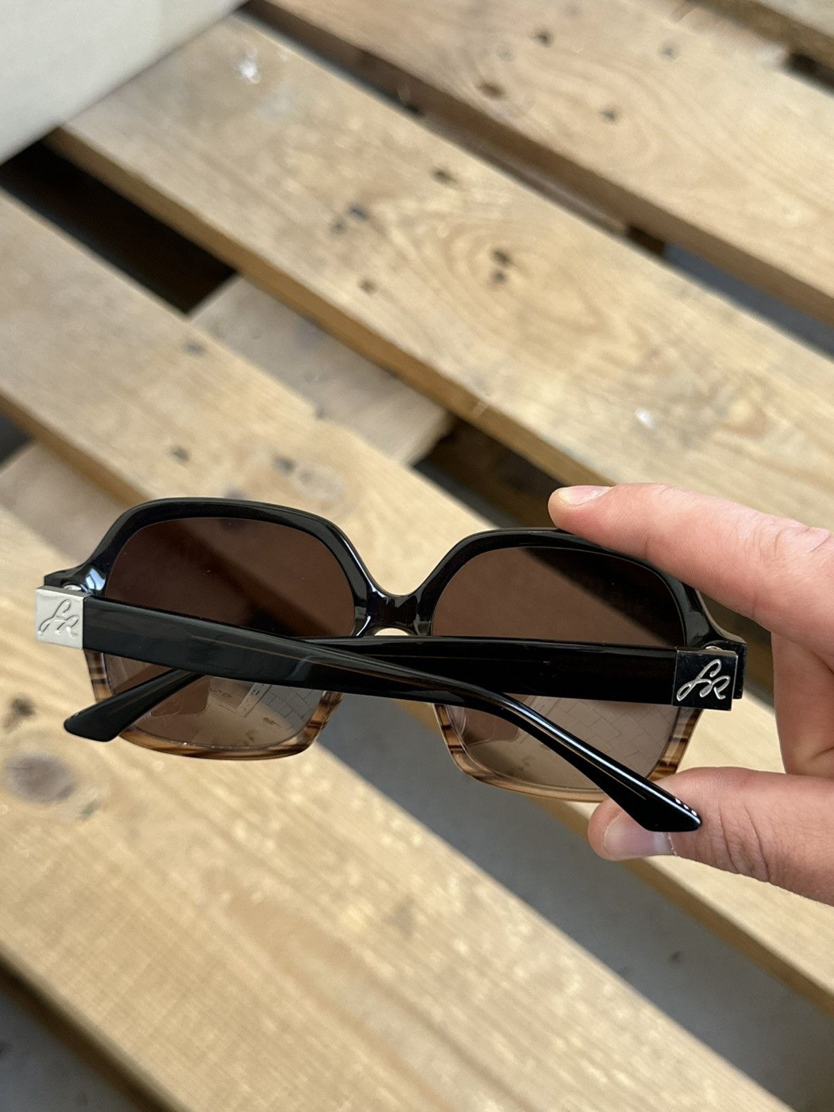Handmade × Sonia Rykiel × Vintage Sonia Rykiel Hand Made Black-Brown Women’s Sunglasses Size ONE SIZE - 6 Thumbnail