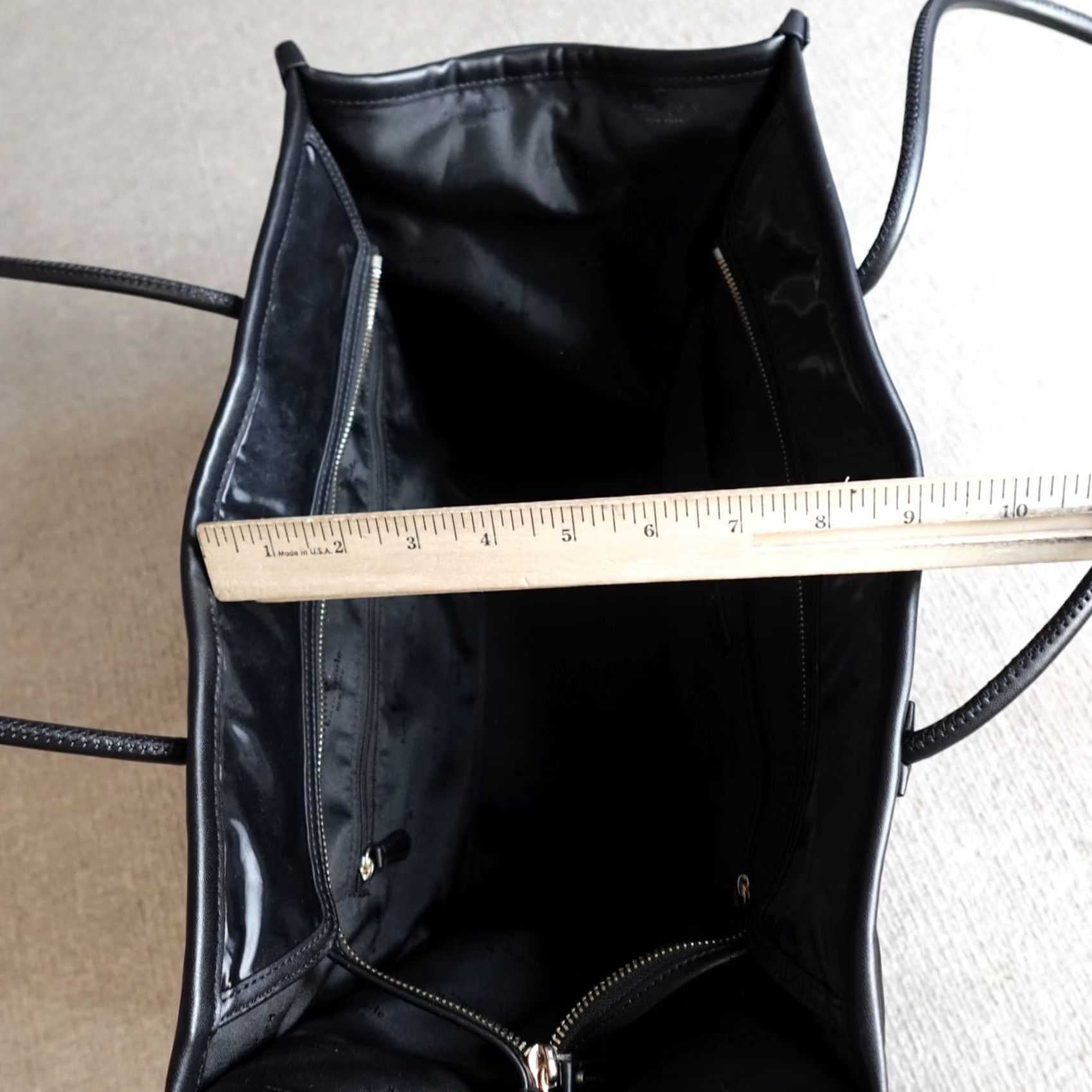 Vintage kate spade new york Tote Black Ella Puffy Fabric Large Nylon Leather Double Handles Women Size ONE SIZE - 7 Thumbnail