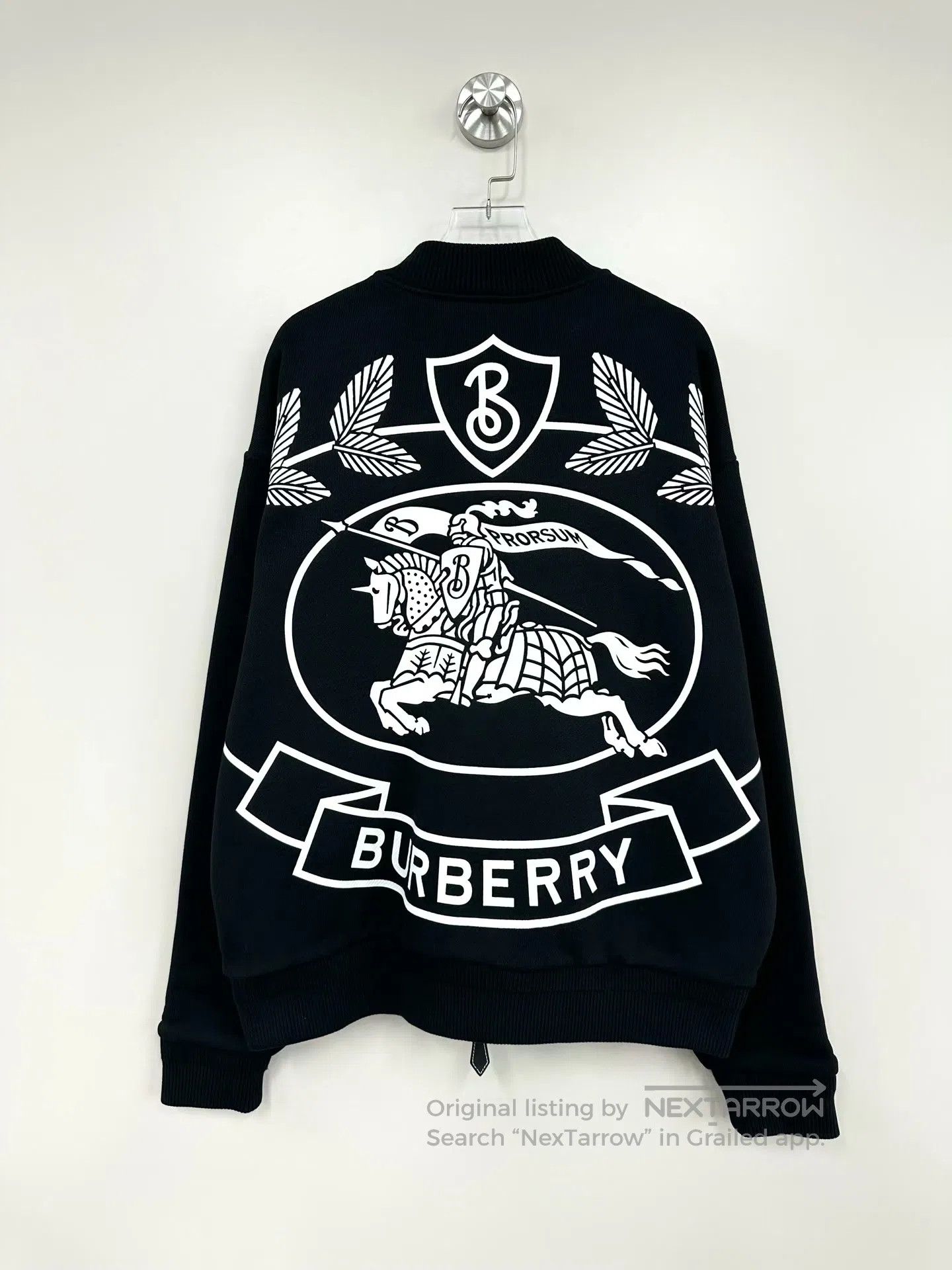Burberry Burberry Black Warhorse Logo Printed Flight Jacket| Size M / US 6-8 / IT 42-44 - 2 Thumbnail