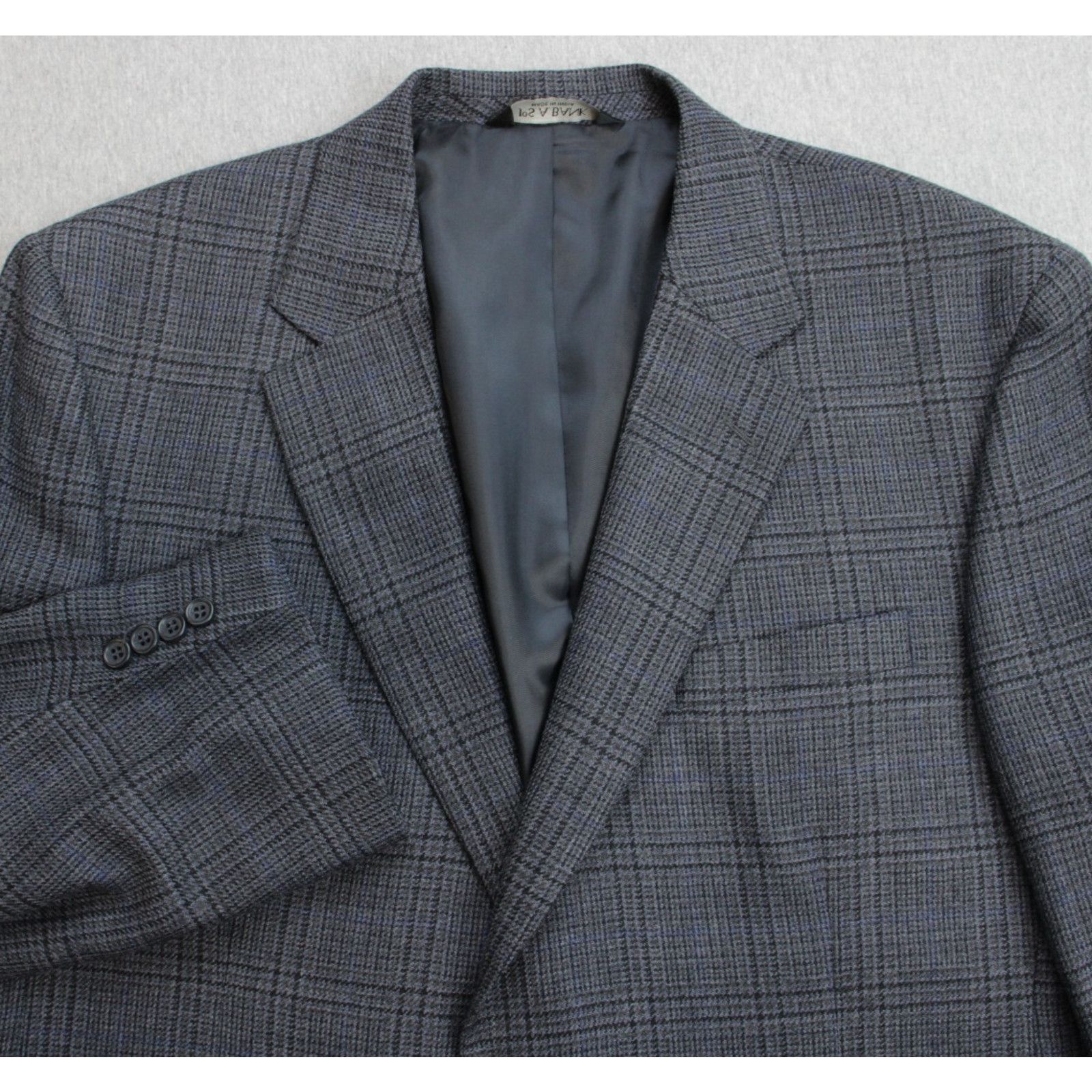 Jos. A. Bank Jos A Bank Blazer Mens 46R Gray Plaid 100% Wool Size 46R - 1 Thumbnail