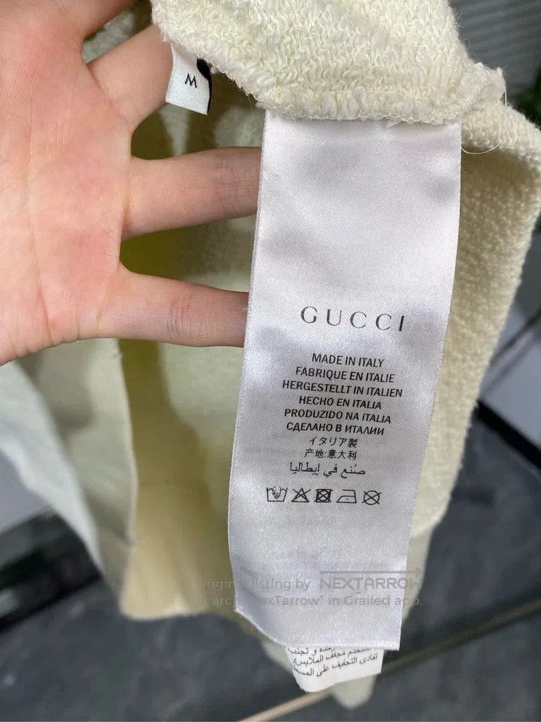 Gucci Gucci Distressed Logo Hoodie Beige M. Size US M / EU 48-50 / 2 - 7 Thumbnail