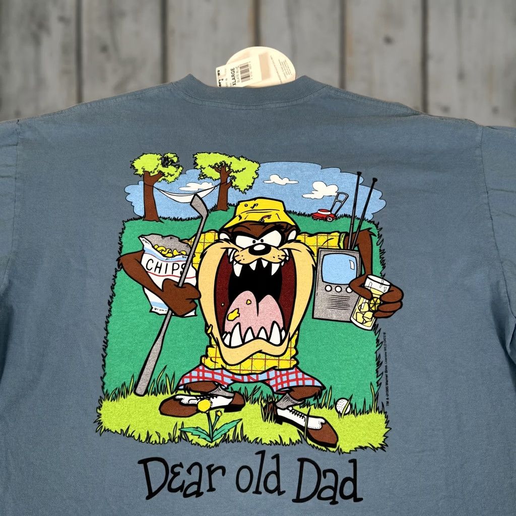 TEE JAYS VINTAGE Tee-Jays Looney Tunes Tasmanian Devil Dear Old Dad golf graphic T-shirt Mens XL Blue US Size US XL / EU 56 / 4 - 1 Thumbnail