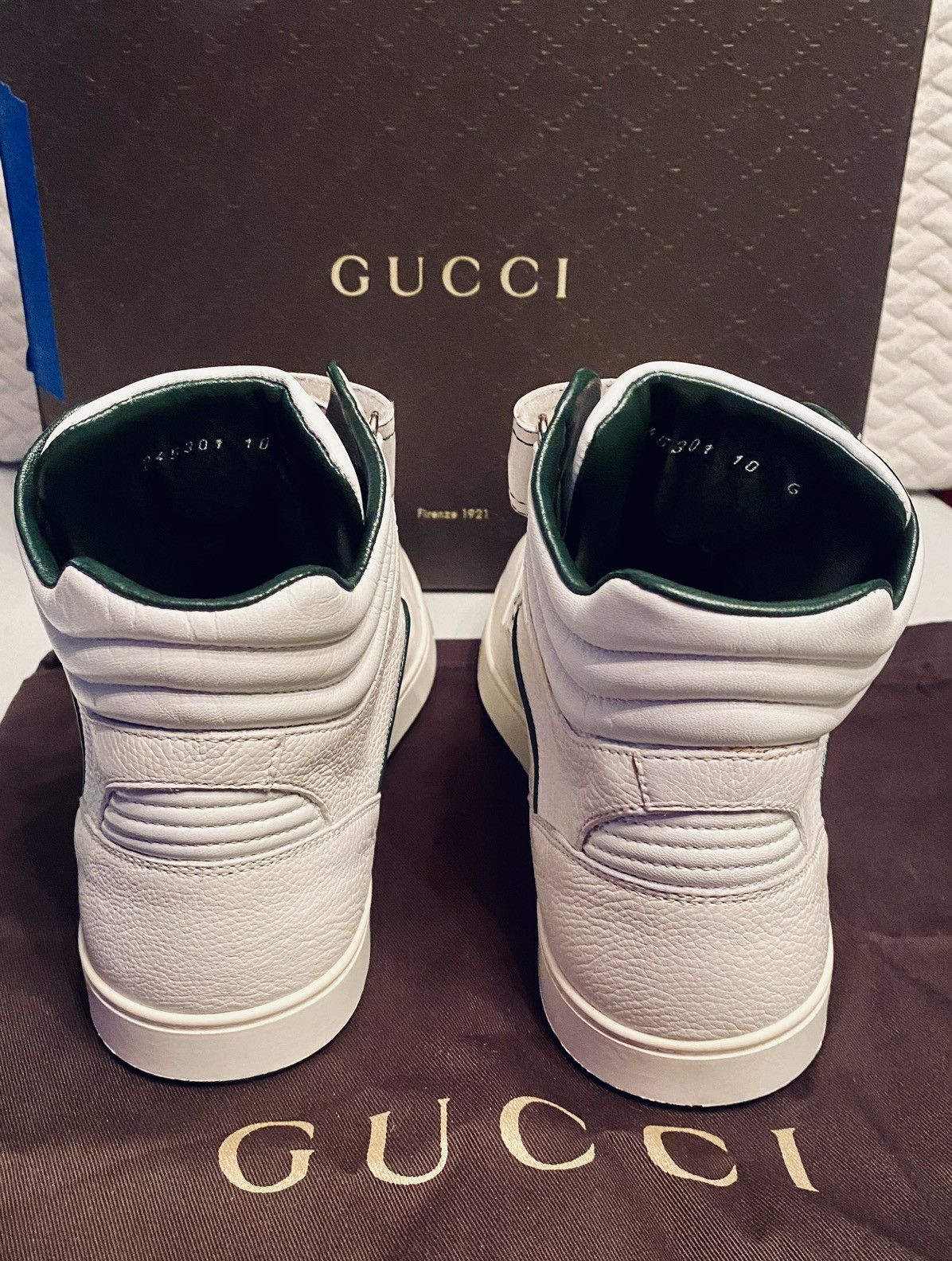 Gucci Gucci 🇮🇹 Barkleys GG Leather Hi Top Sneakers 11 NEW VINTAGE Size US 11 / EU 44 - 9 Thumbnail