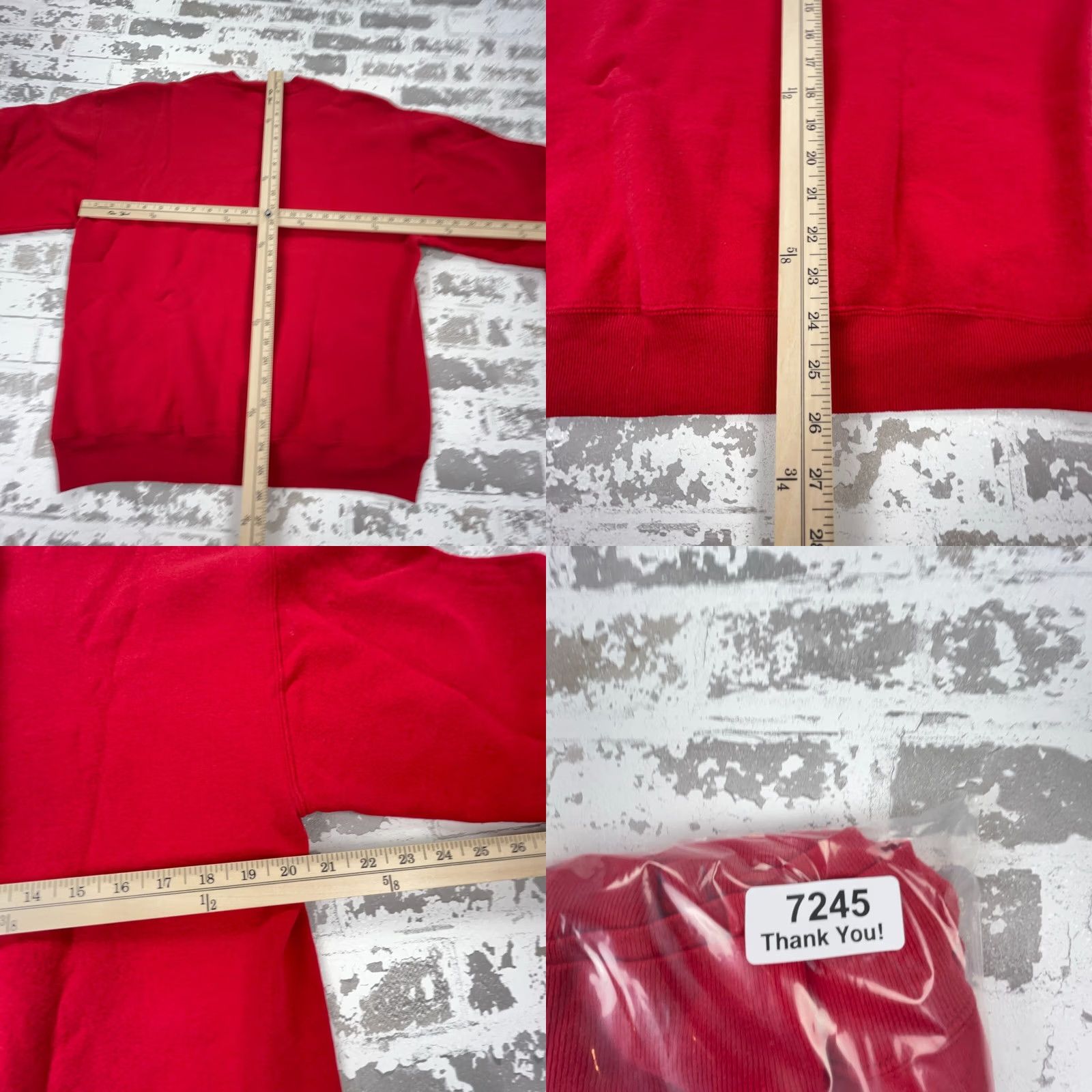 Jerzees VINTAGE JERZEES Sweatshirt Men Large Red Crew Neck Sweater 90s Y2K 50/50 Plain USA Size US L / EU 52-54 / 3 - 8 Thumbnail