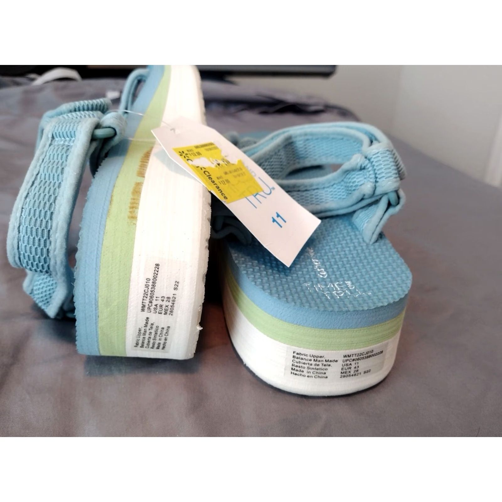 Vintage Time And Tru Platform Nature Sandal Women's Sandal Blue 11 Platform Adjustable Strap Comfort Cushioned Footbed Casual Travel Sports Size US 11 / IT 41 - 2 Thumbnail