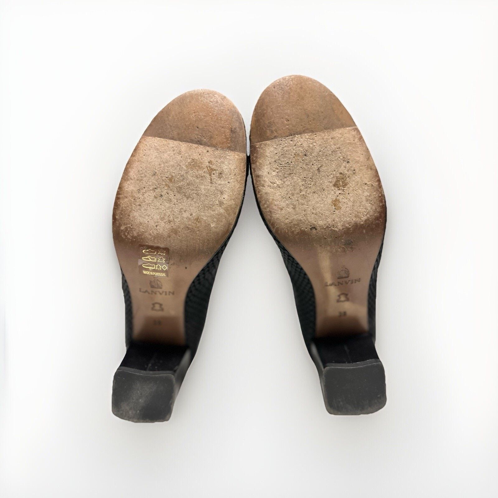 Lanvin Lanvin Black Block Heel Ballerina Nubuck Leather 7.5 Size US 7.5 / IT 37.5 - 7 Thumbnail