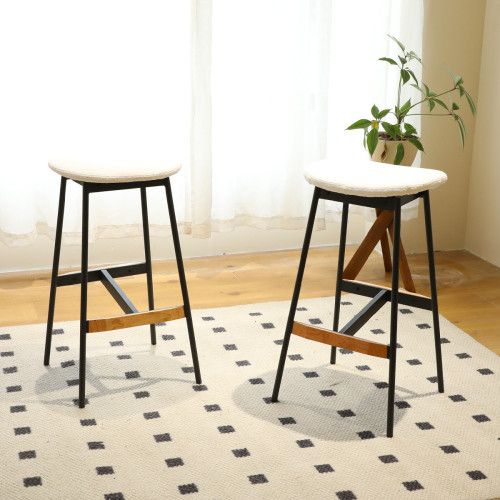 Designer × Homemade Modern Set of 2 Bar Stools Comfortable & Stylish Counter Hei Size US L / EU 52-54 / 3 - 1 Thumbnail